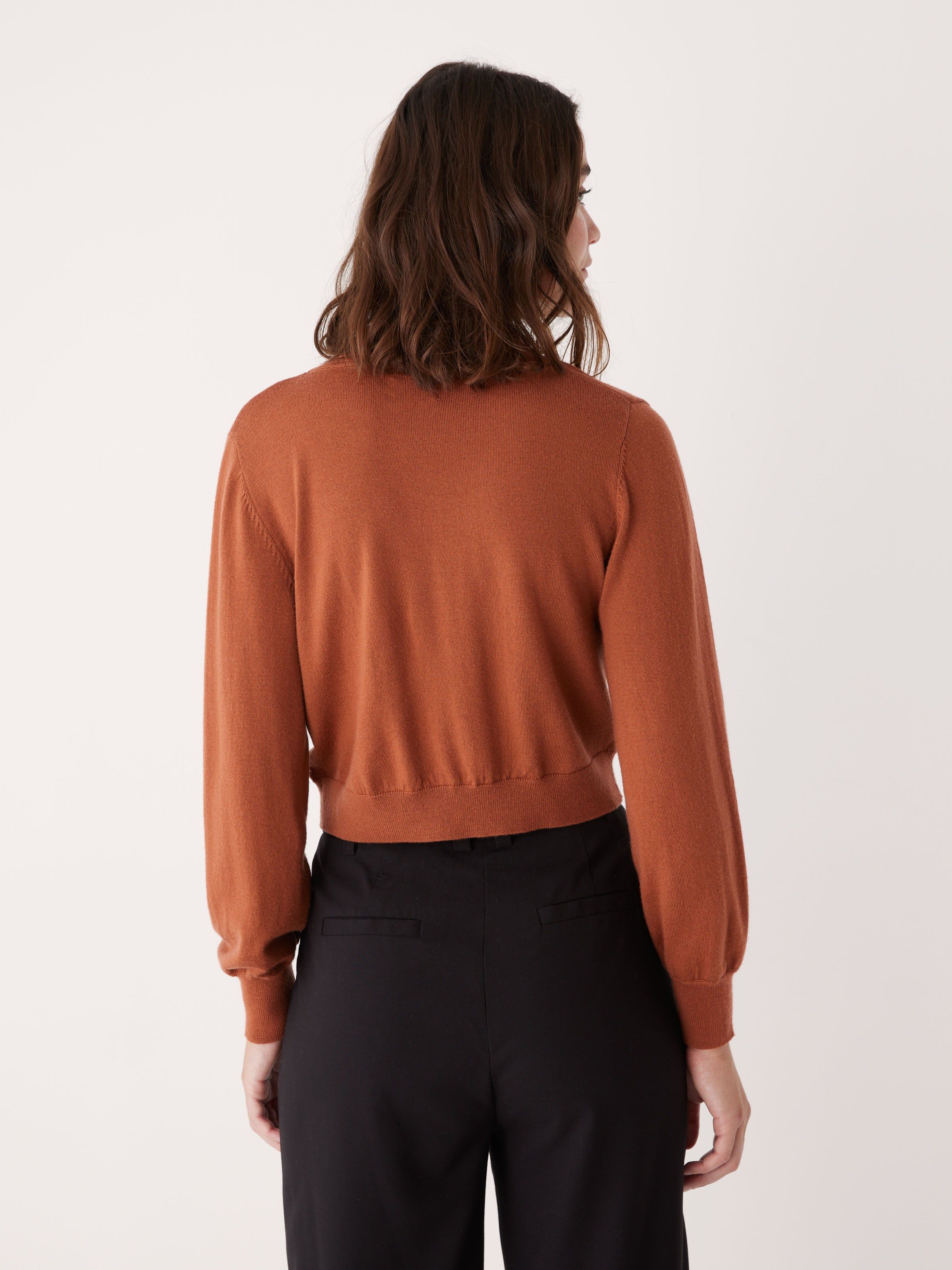 The Merino Wool Collared Cardigan in Burnt Sienna sold by Frank & Oak product image thumbnail 3