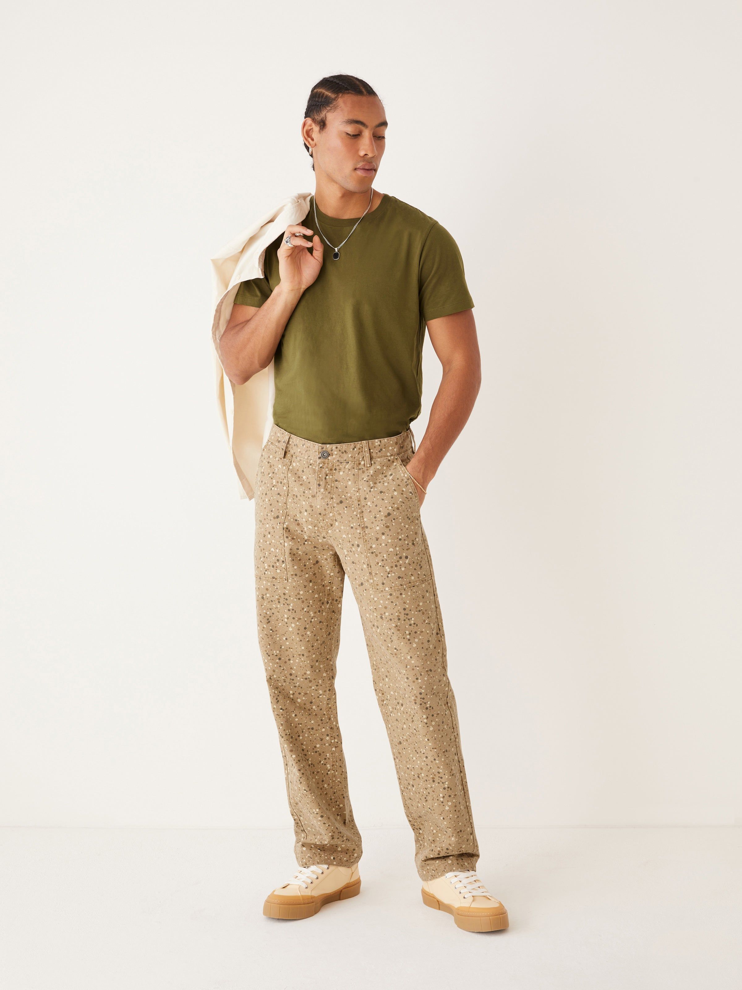 The Joey Straight Fit Printed Work Pant in Brown sold by Frank & Oak product image thumbnail 5
