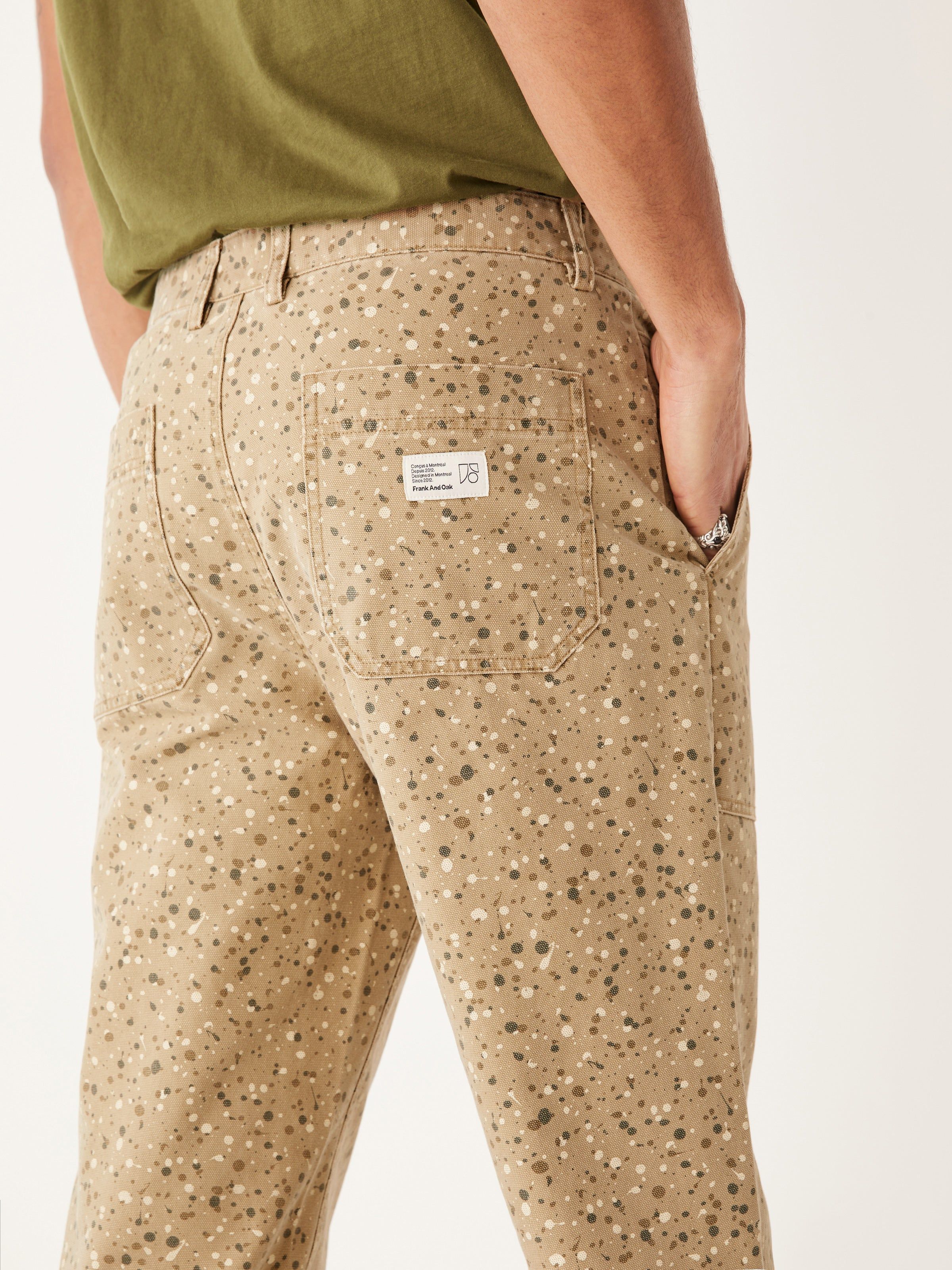 The Joey Straight Fit Printed Work Pant in Brown sold by Frank & Oak product image thumbnail 4