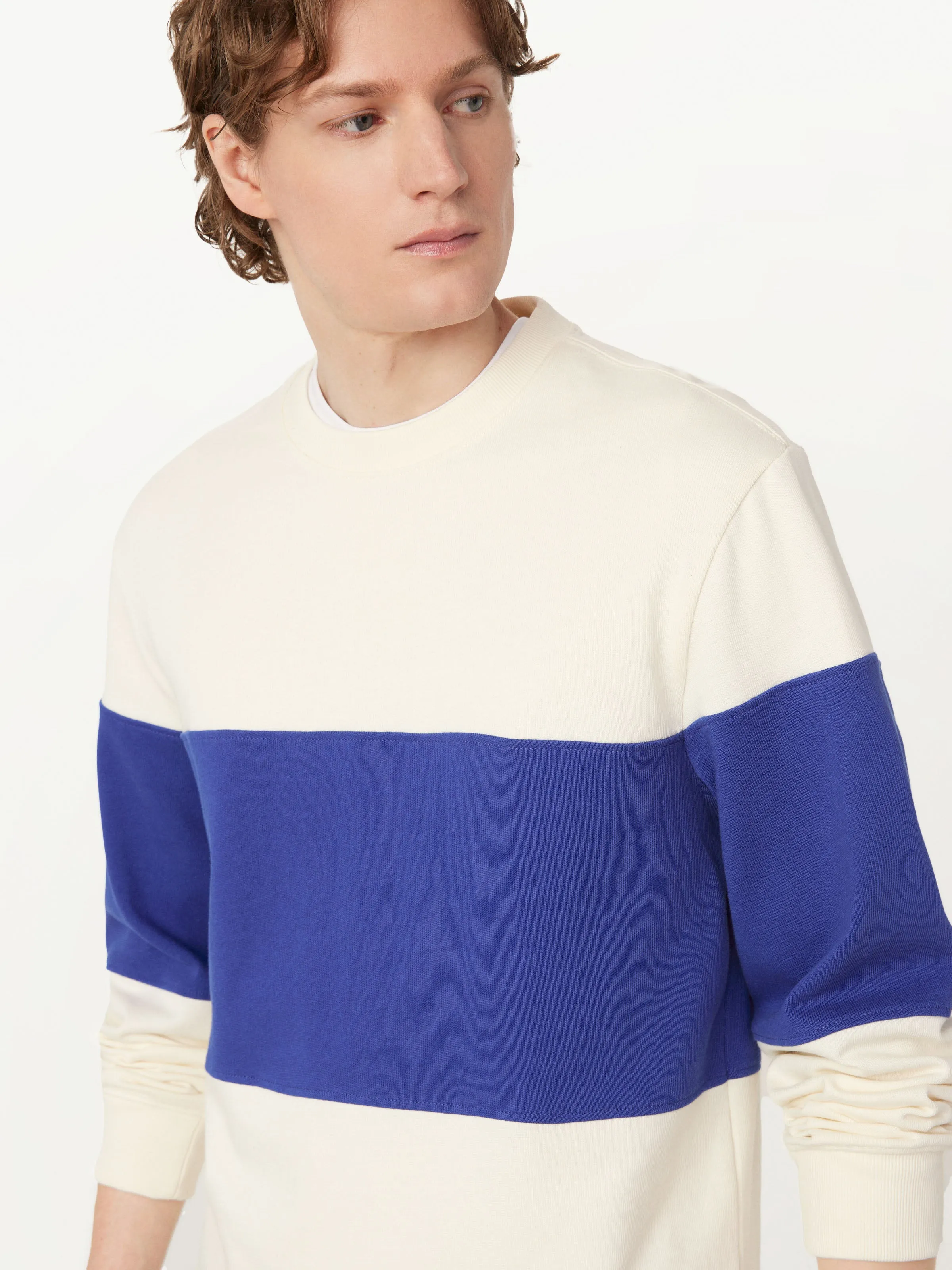 The Rugby Long Sleeve T-Shirt in Carpenter Blue sold by Frank & Oak