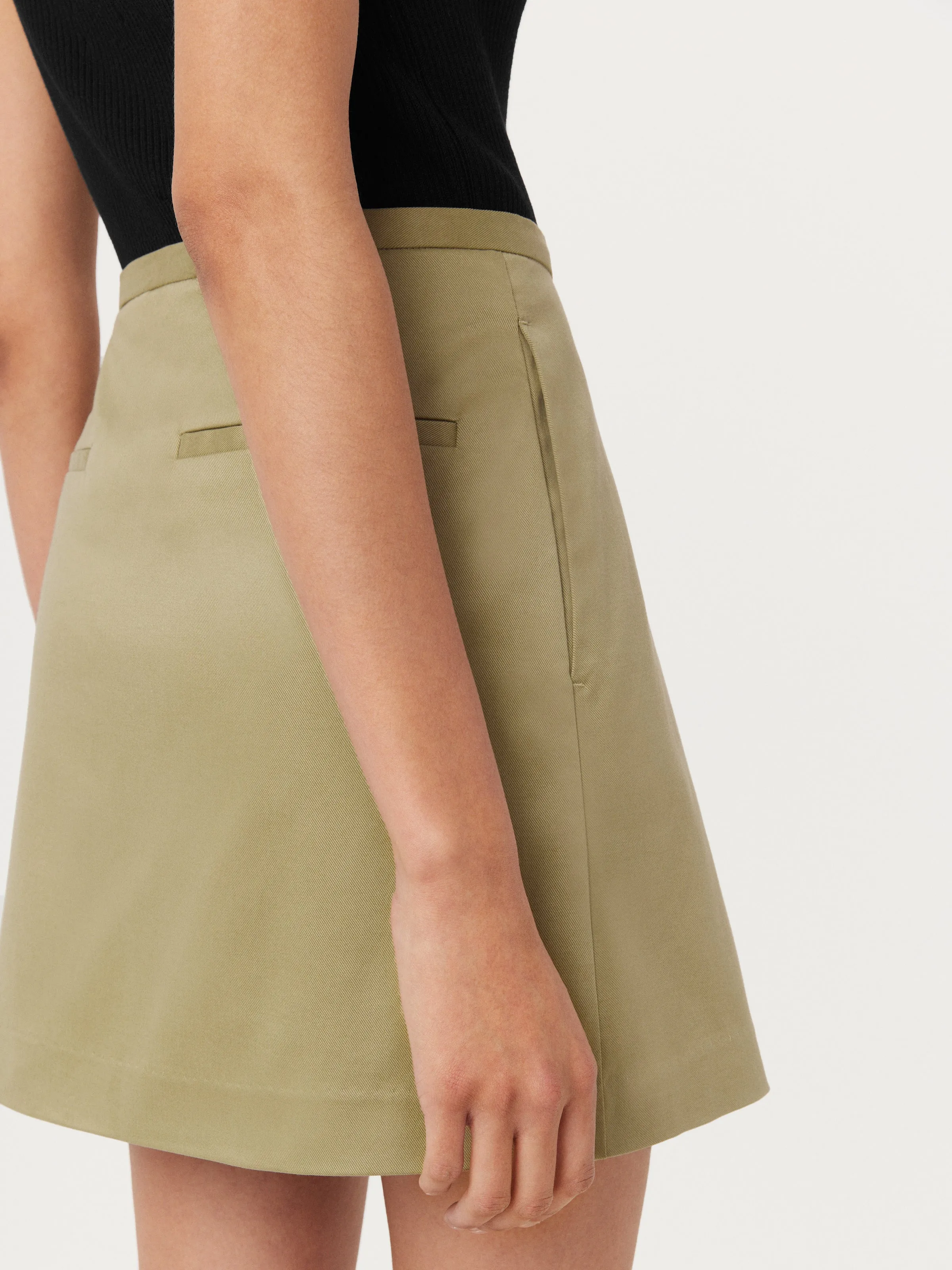 The Wrap Mini Skirt in Green Beige sold by Frank & Oak product image thumbnail 2