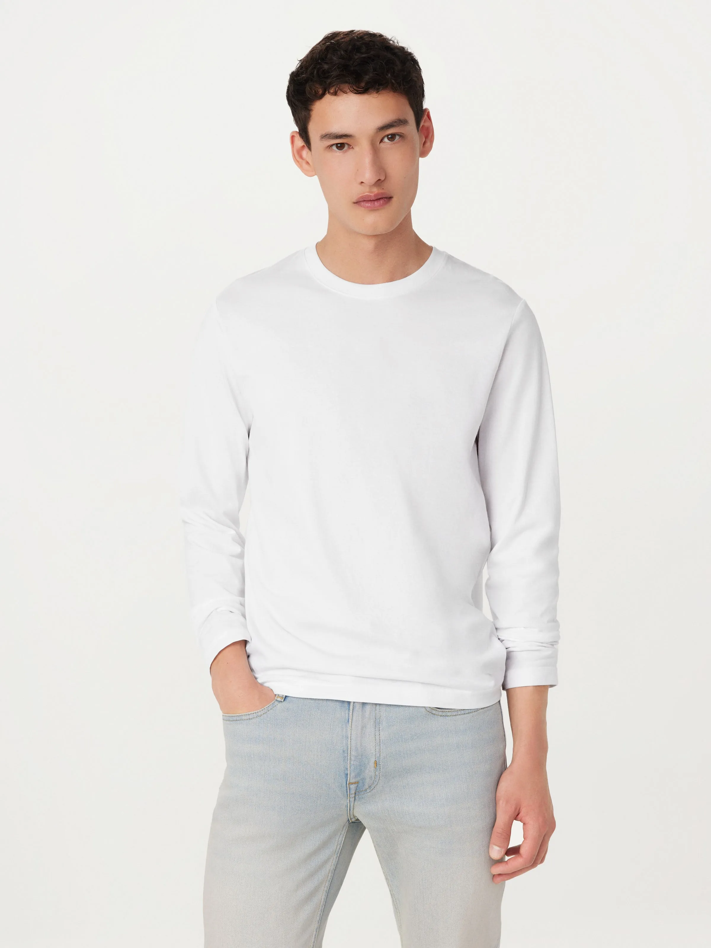 The Essential Long Sleeve T-Shirt in White sold by Frank & Oak