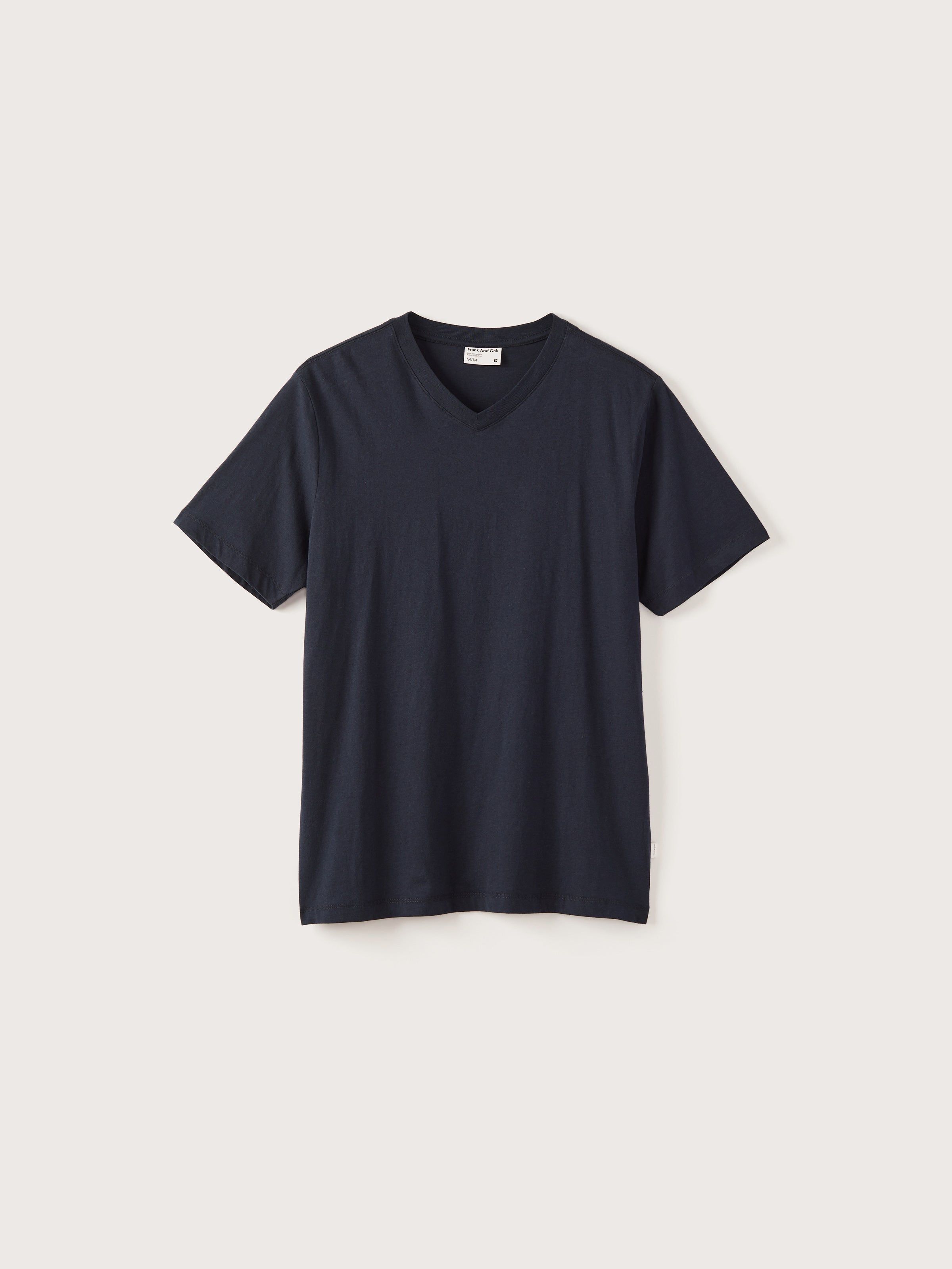 The Slim V-Neck T-Shirt in Deep Blue sold by Frank & Oak product image thumbnail 3