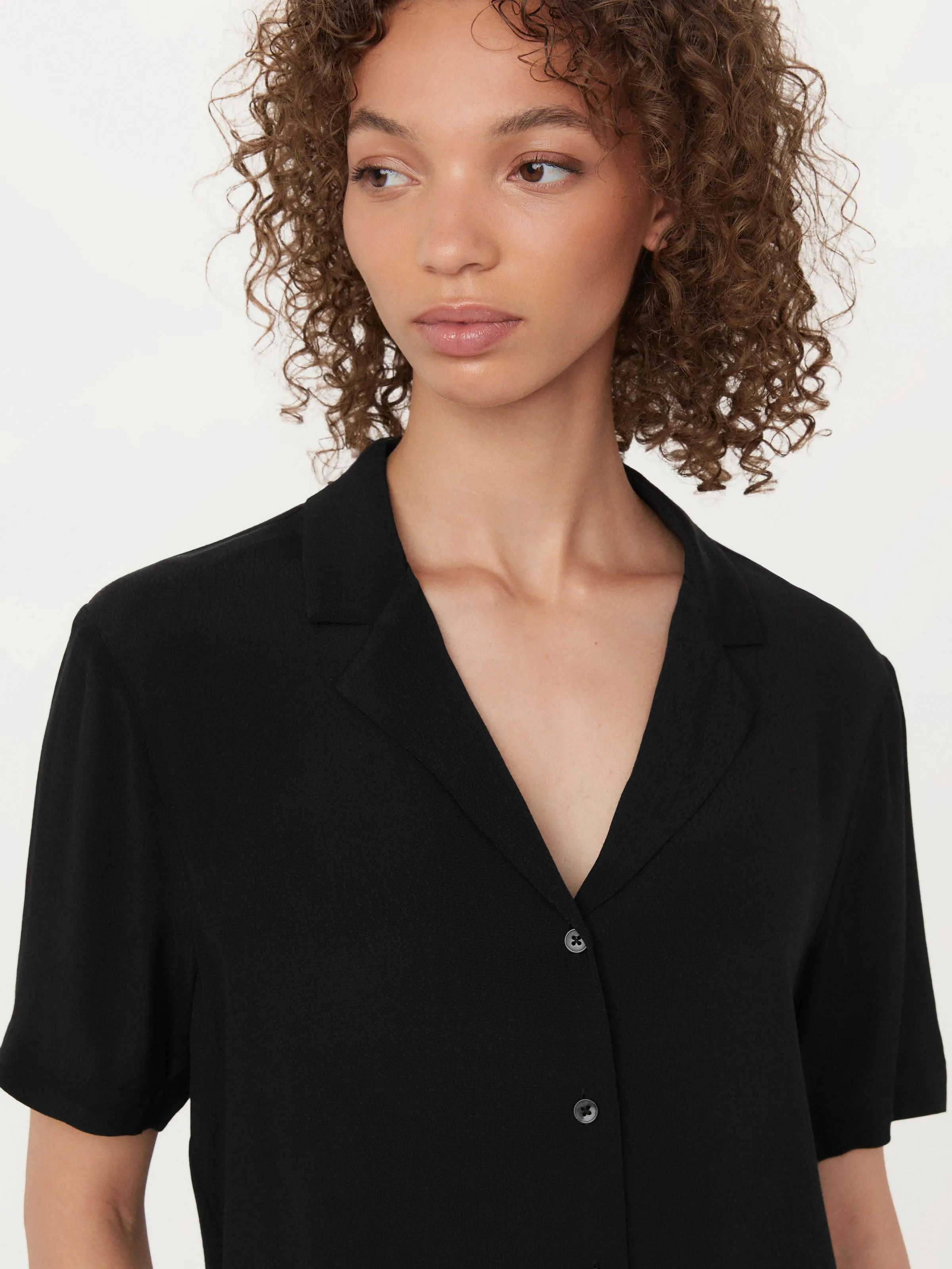 The Camp Collar Blouse in Black sold by Frank & Oak