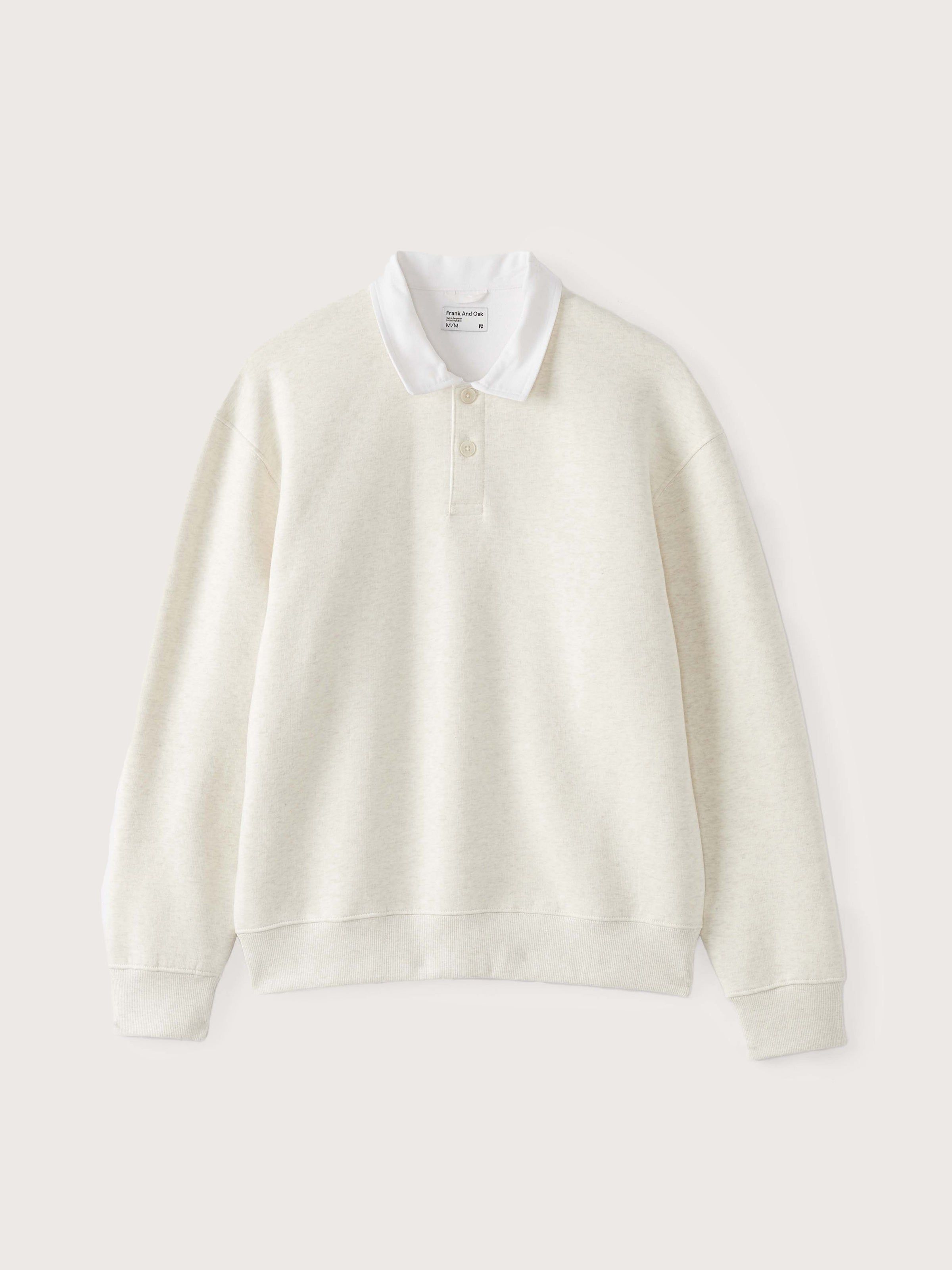 The Fleece Polo Sweater in White sold by Frank & Oak product image thumbnail 6