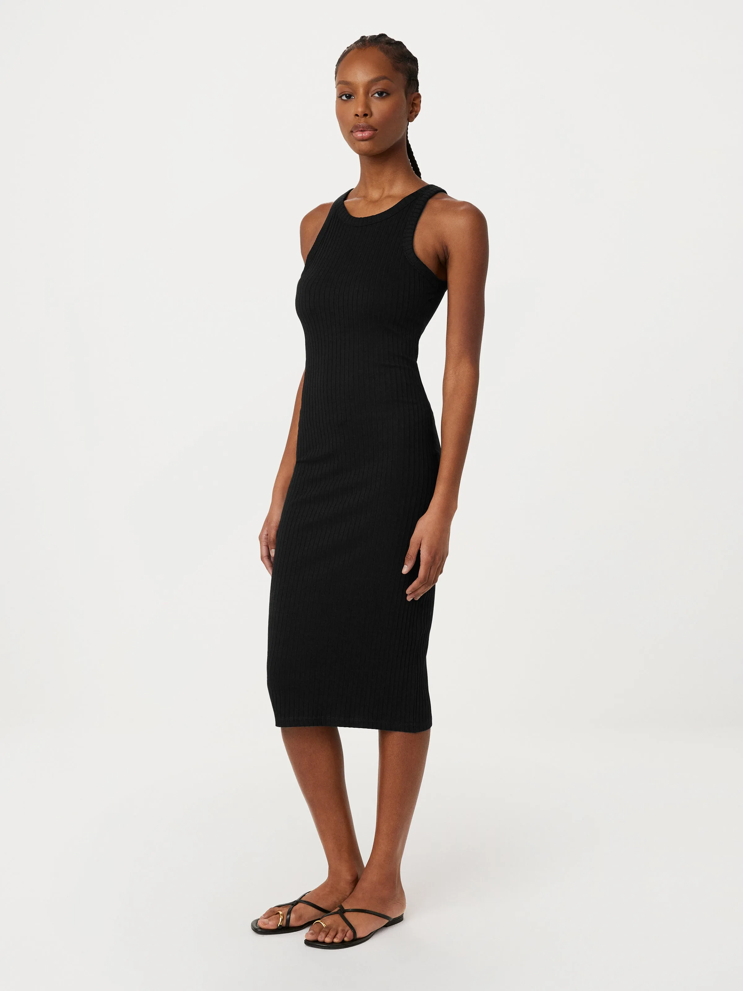 The Ribbed Tank Dress in Black sold by Frank & Oak