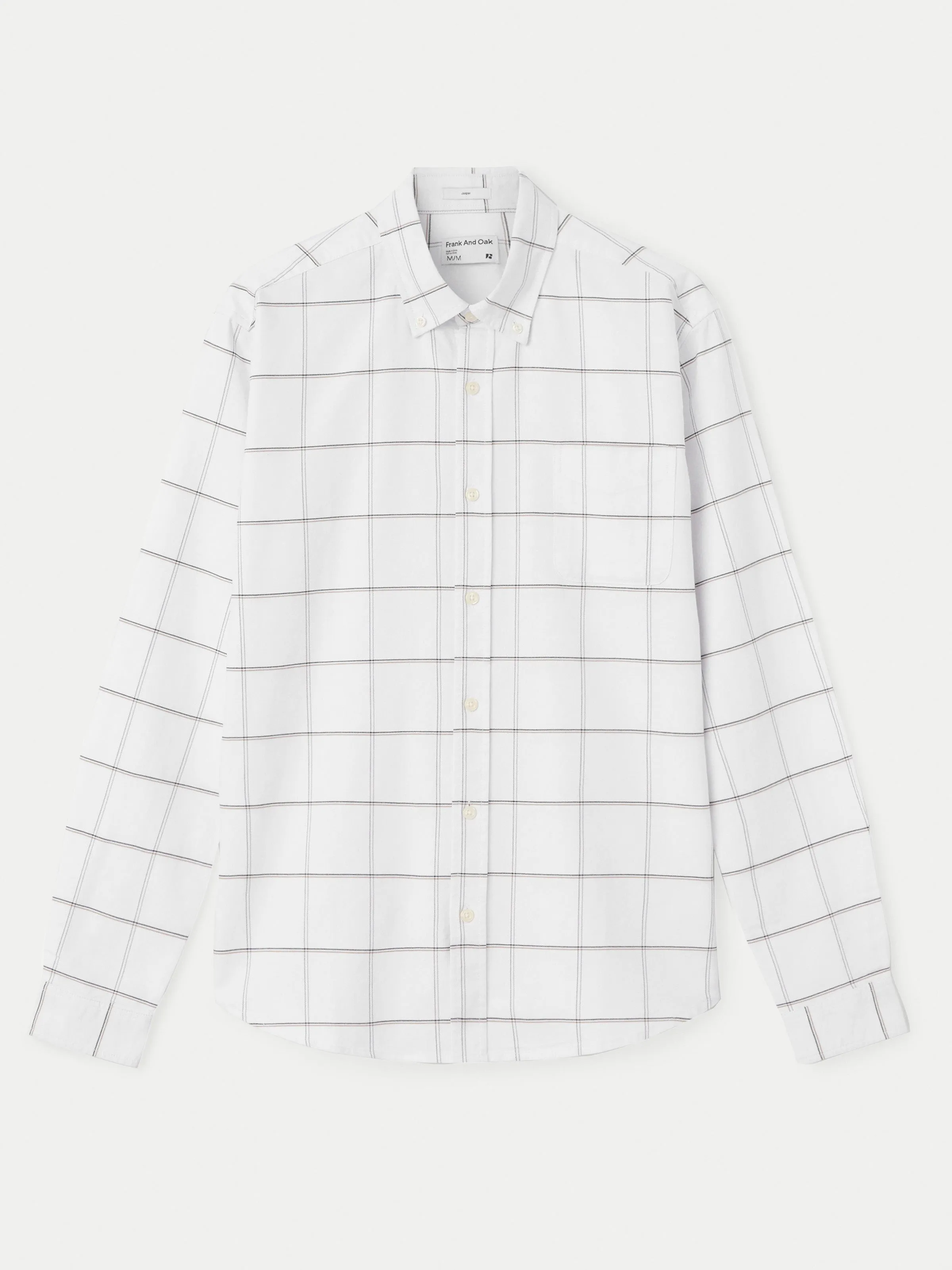 The Jasper Windowpane Oxford Shirt in Bright White sold by Frank & Oak product image thumbnail 5