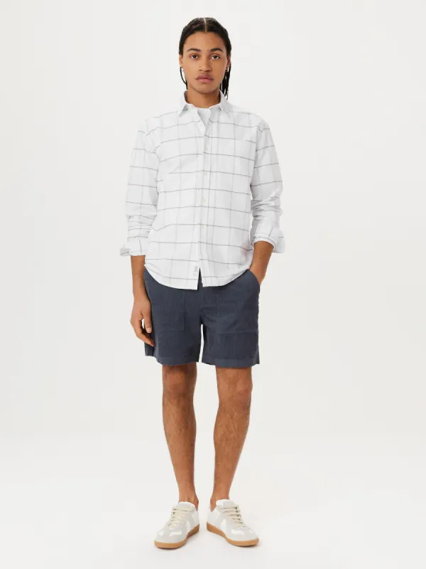 The Jasper Windowpane Oxford Shirt in Bright White sold by Frank & Oak