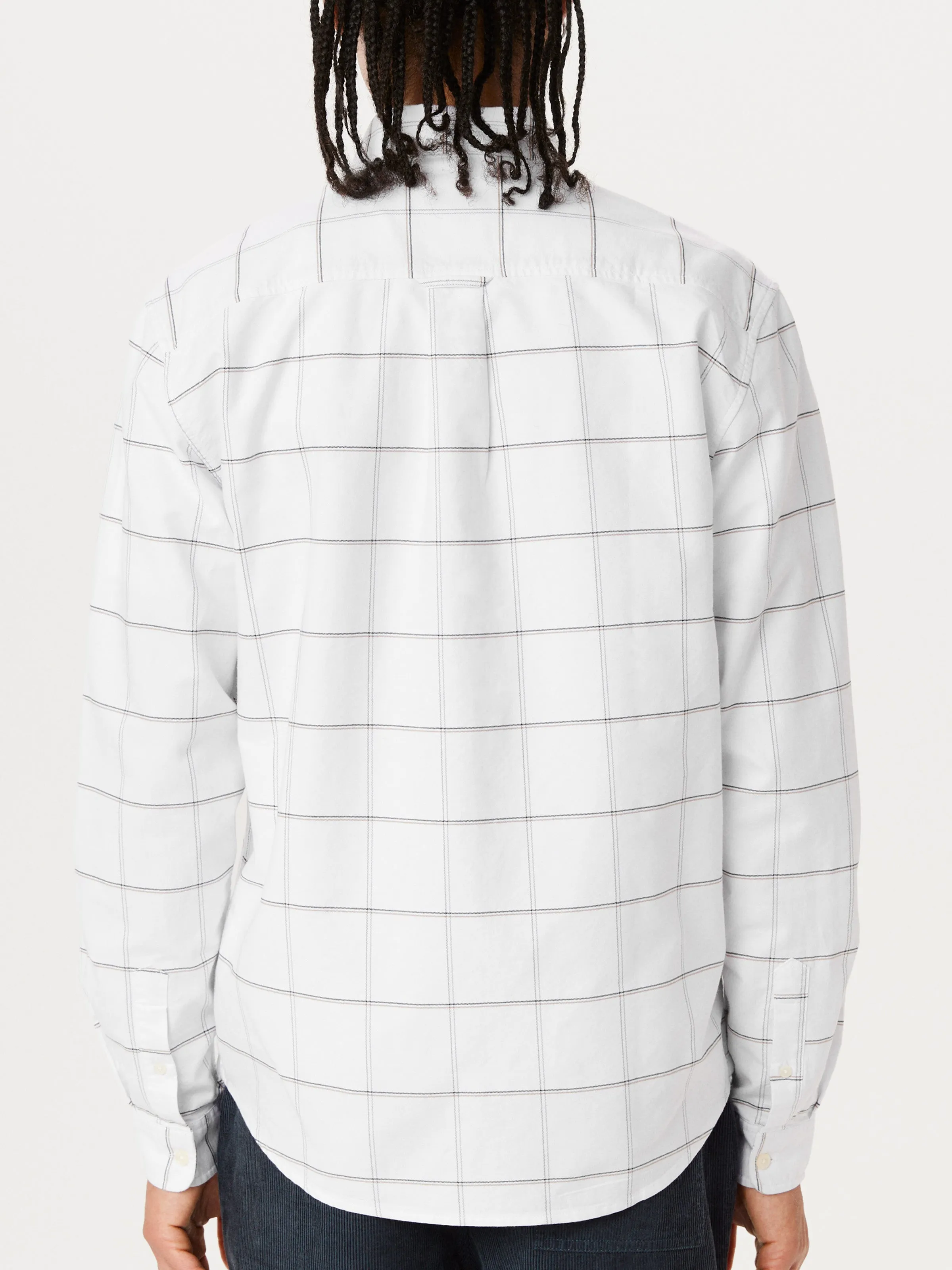 The Jasper Windowpane Oxford Shirt in Bright White sold by Frank & Oak product image thumbnail 3