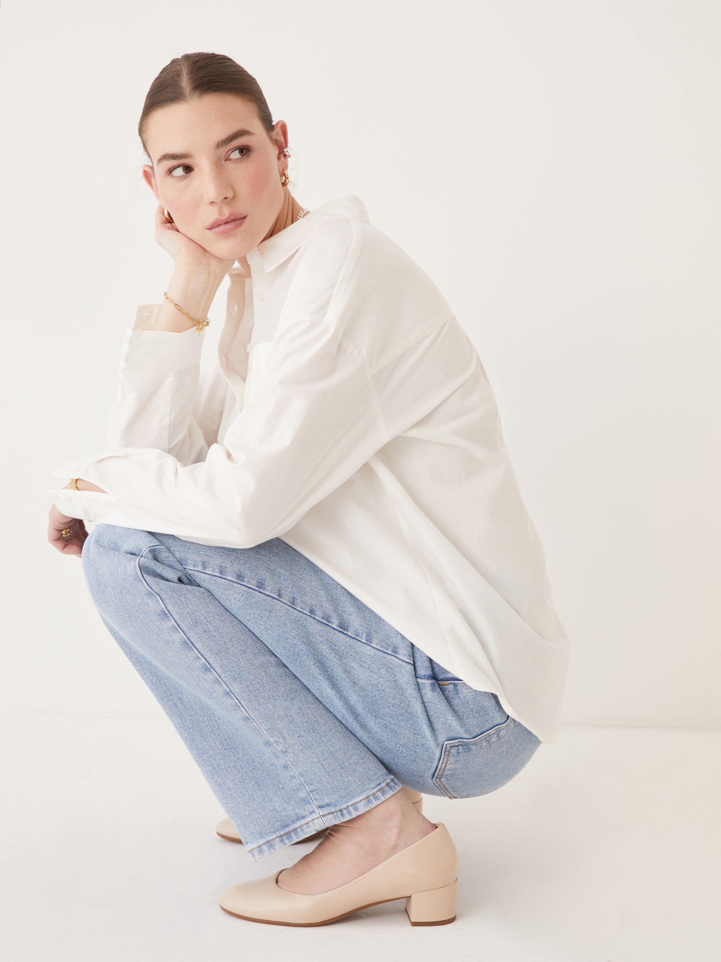 The Kapok Loose Shirt in White sold by Frank & Oak product image thumbnail 4