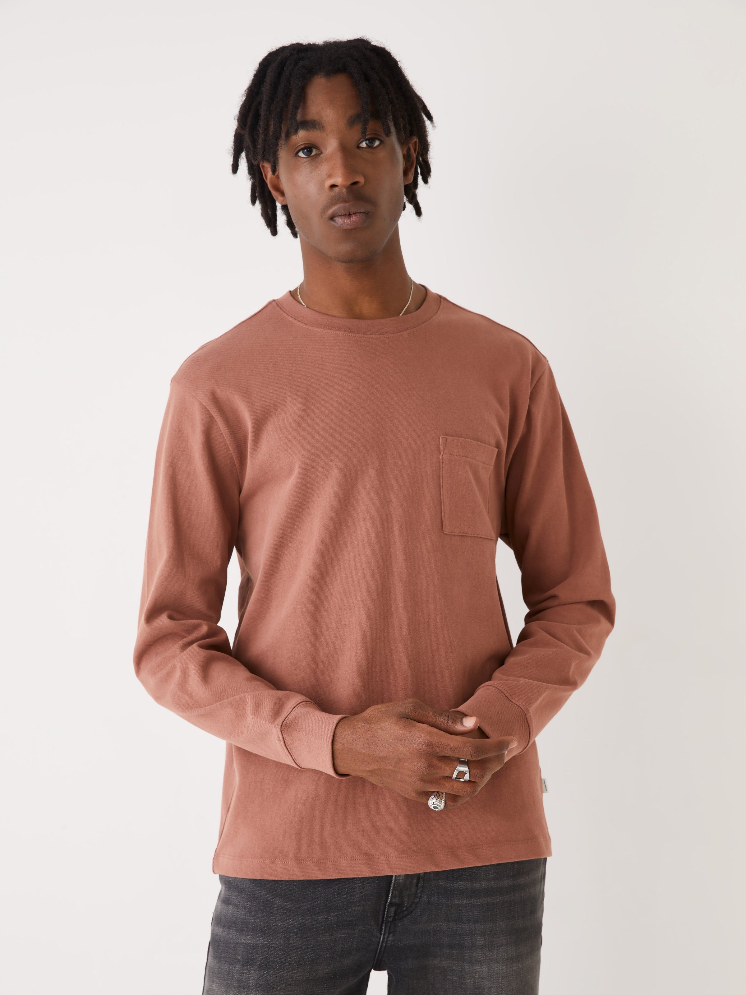 The Pocket Long Sleeve T-Shirt in Cognac sold by Frank & Oak product image thumbnail 3