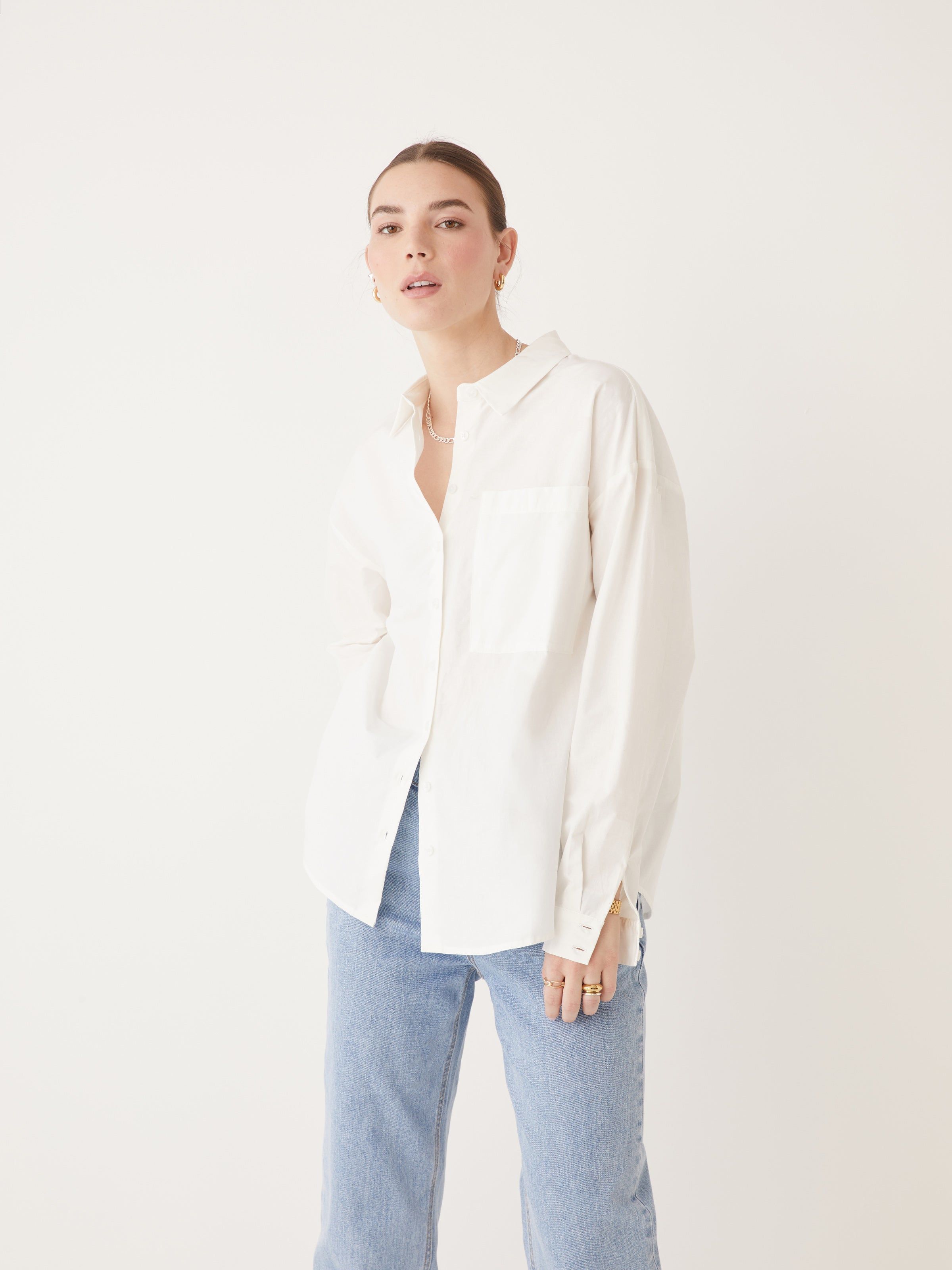 The Kapok Loose Shirt in White sold by Frank & Oak product image thumbnail 3