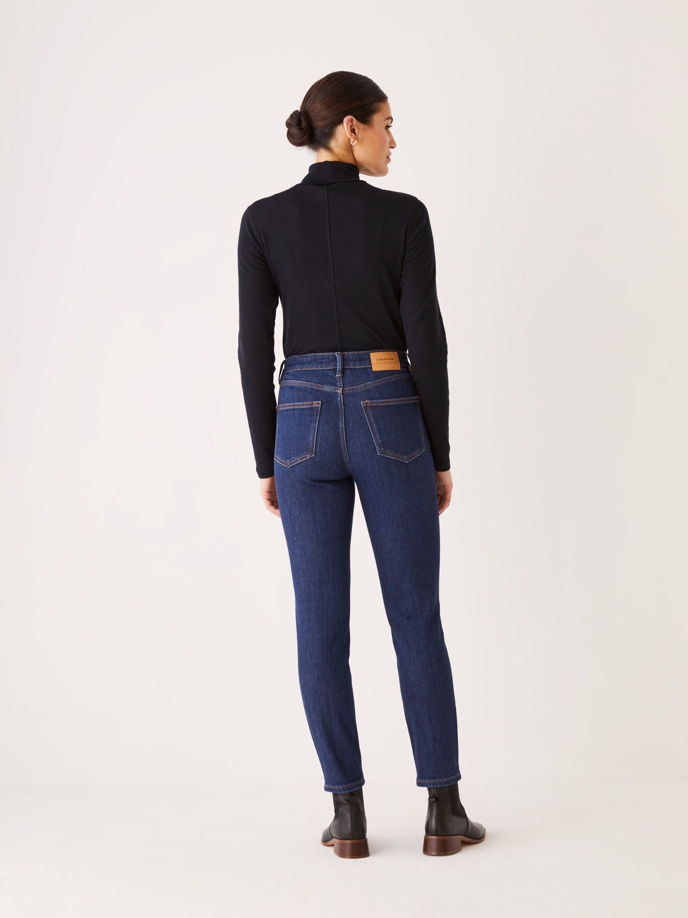 The Stevie High Rise Slim Jean in Dark Indigo sold by Frank & Oak product image thumbnail 3