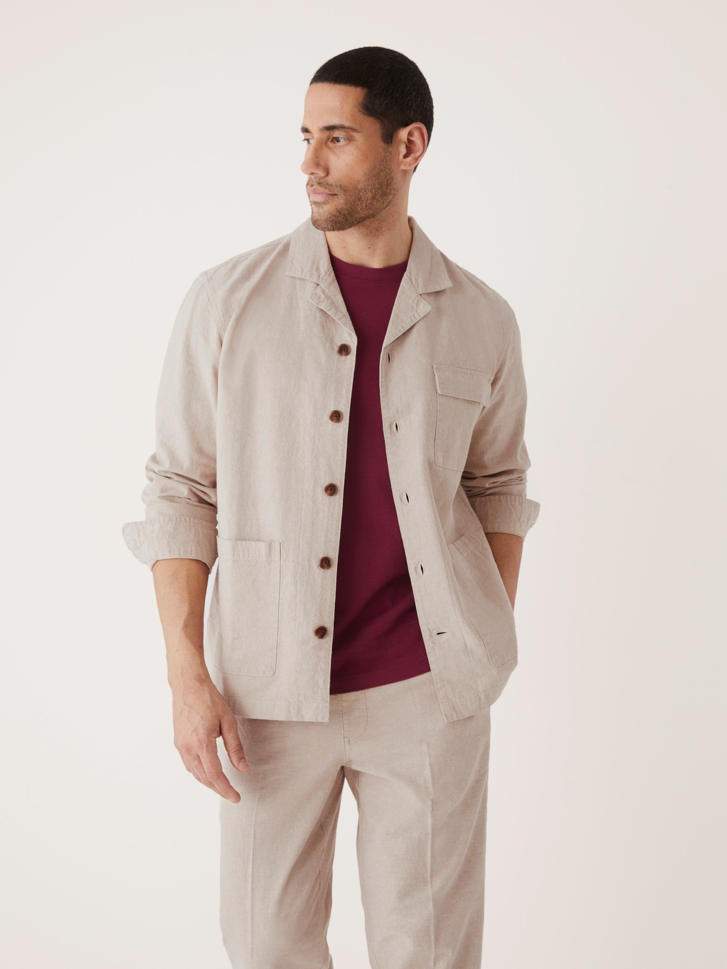 The Linen Overshirt in Sand sold by Frank & Oak product image thumbnail 4
