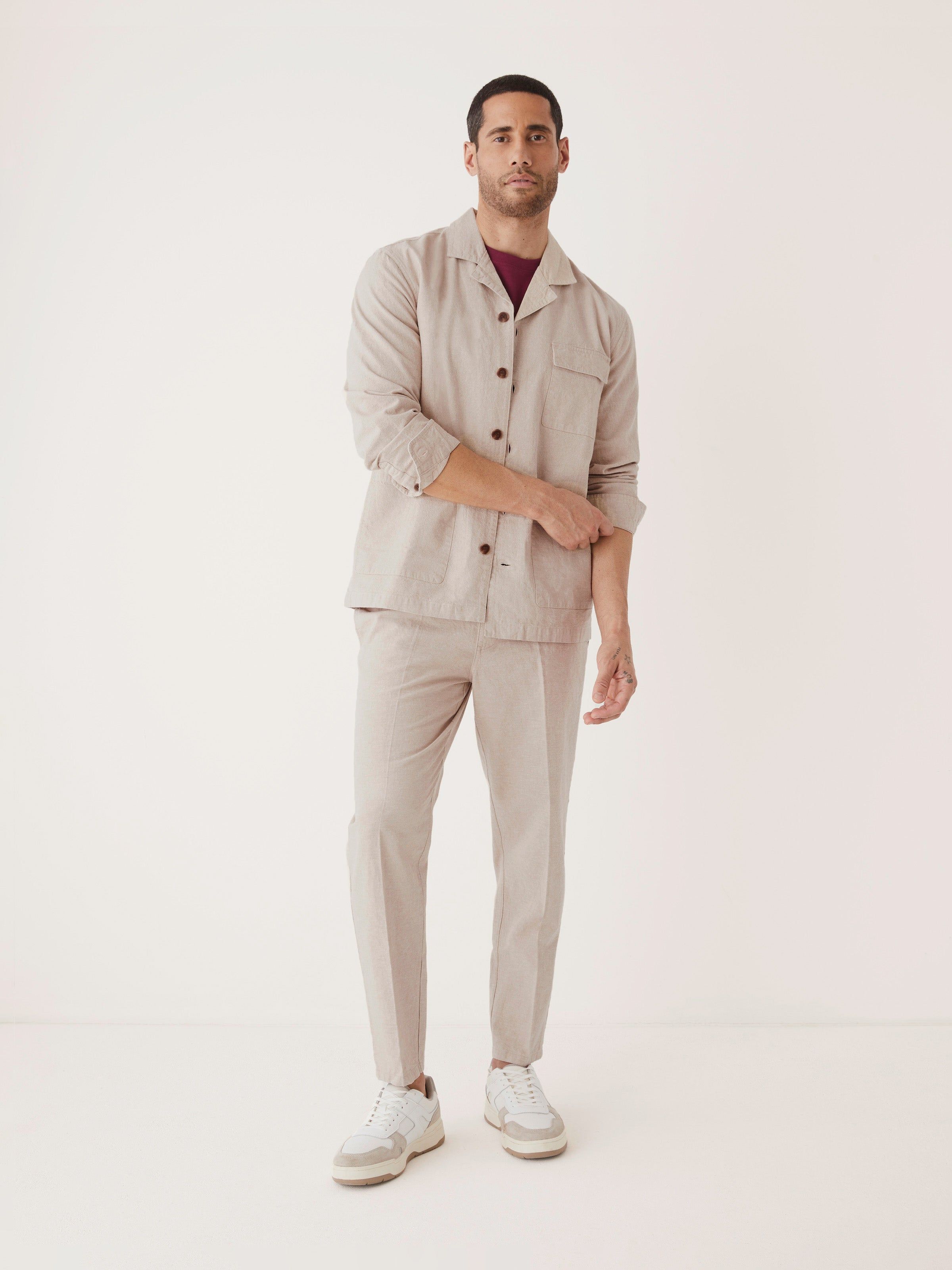 The Linen Overshirt in Sand sold by Frank & Oak product image thumbnail 3