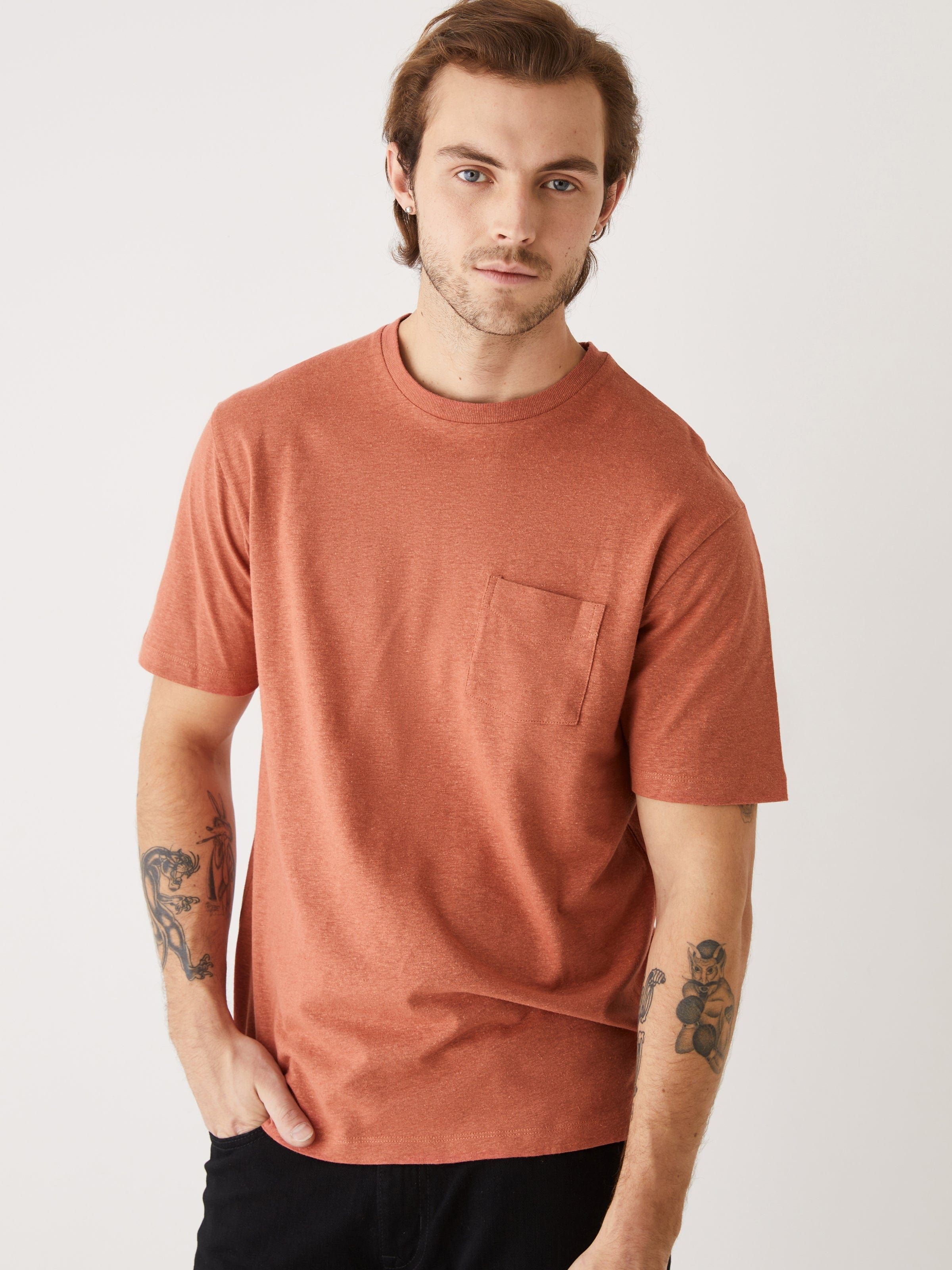 The Relaxed Hemp T-Shirt in Earth Red sold by Frank & Oak