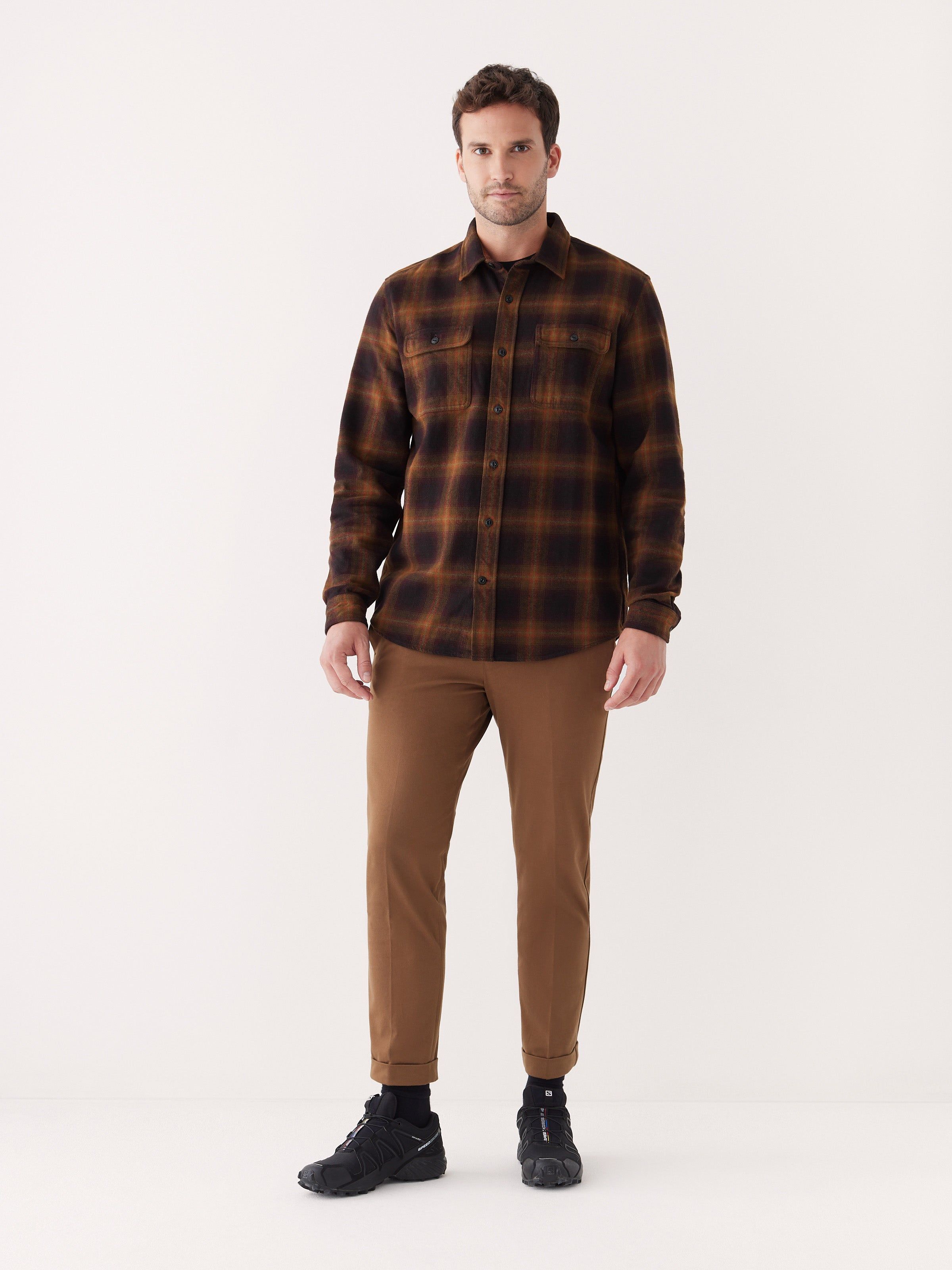 The Kapok Flannel Overshirt in Cocoa sold by Frank & Oak product image thumbnail 2