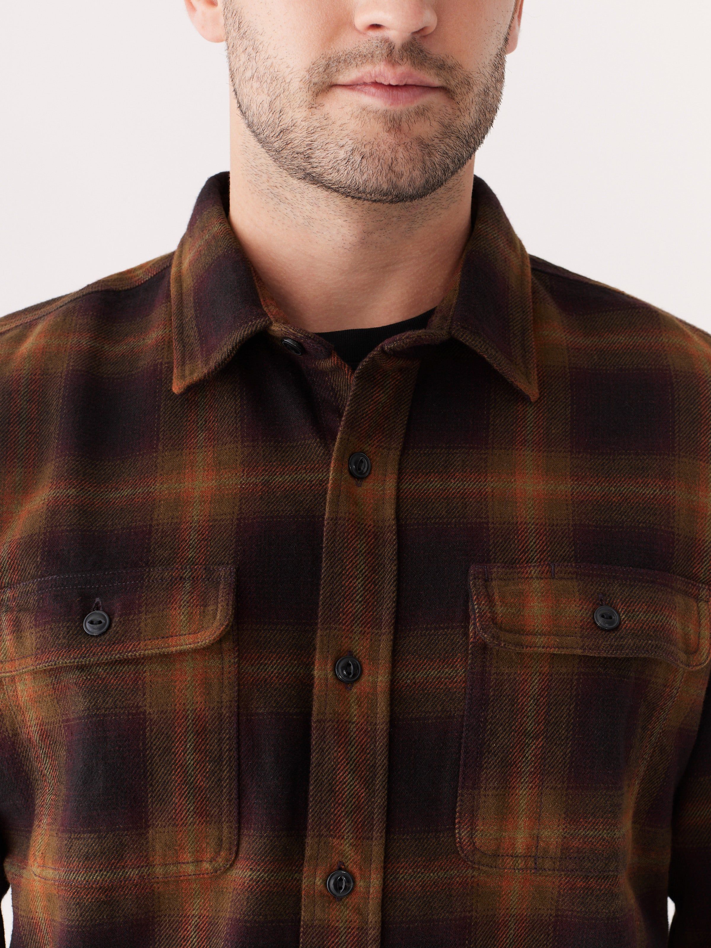 The Kapok Flannel Overshirt in Cocoa sold by Frank & Oak product image thumbnail 4