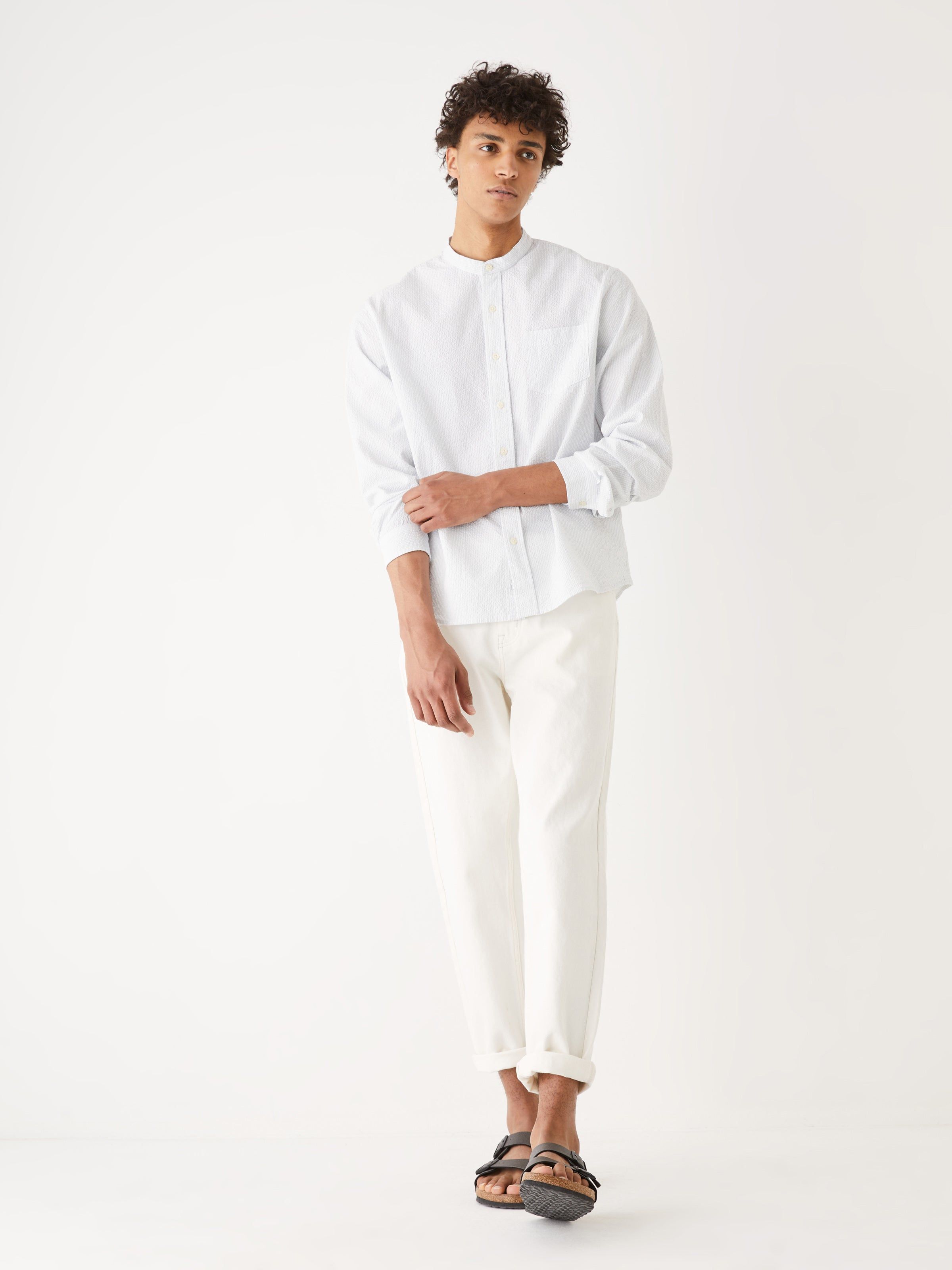 The Striped Seersucker Shirt in Blue sold by Frank & Oak product image thumbnail 5