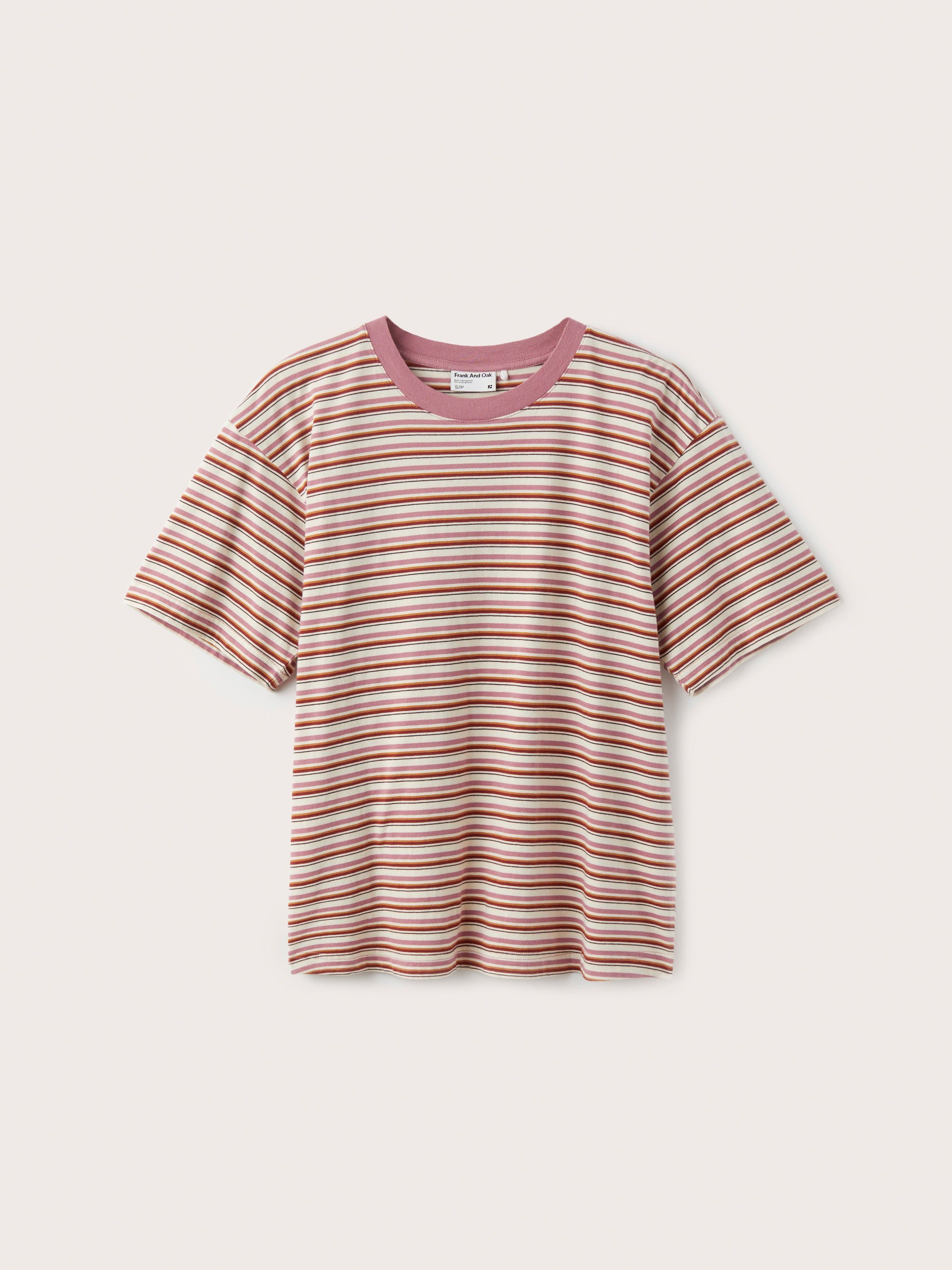 The Striped Loose Fit T-Shirt in Faded Rose sold by Frank & Oak product image thumbnail 6