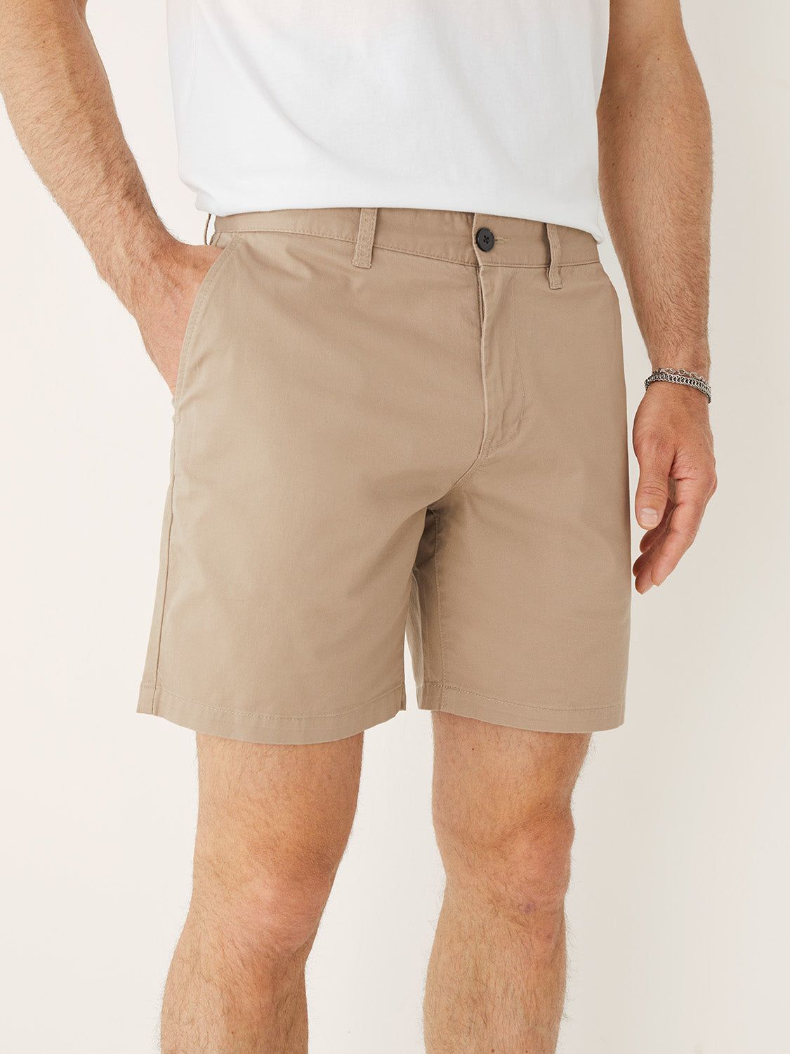 The Brunswick Chino Slim Fit 7in Short in Dune sold by Frank & Oak
