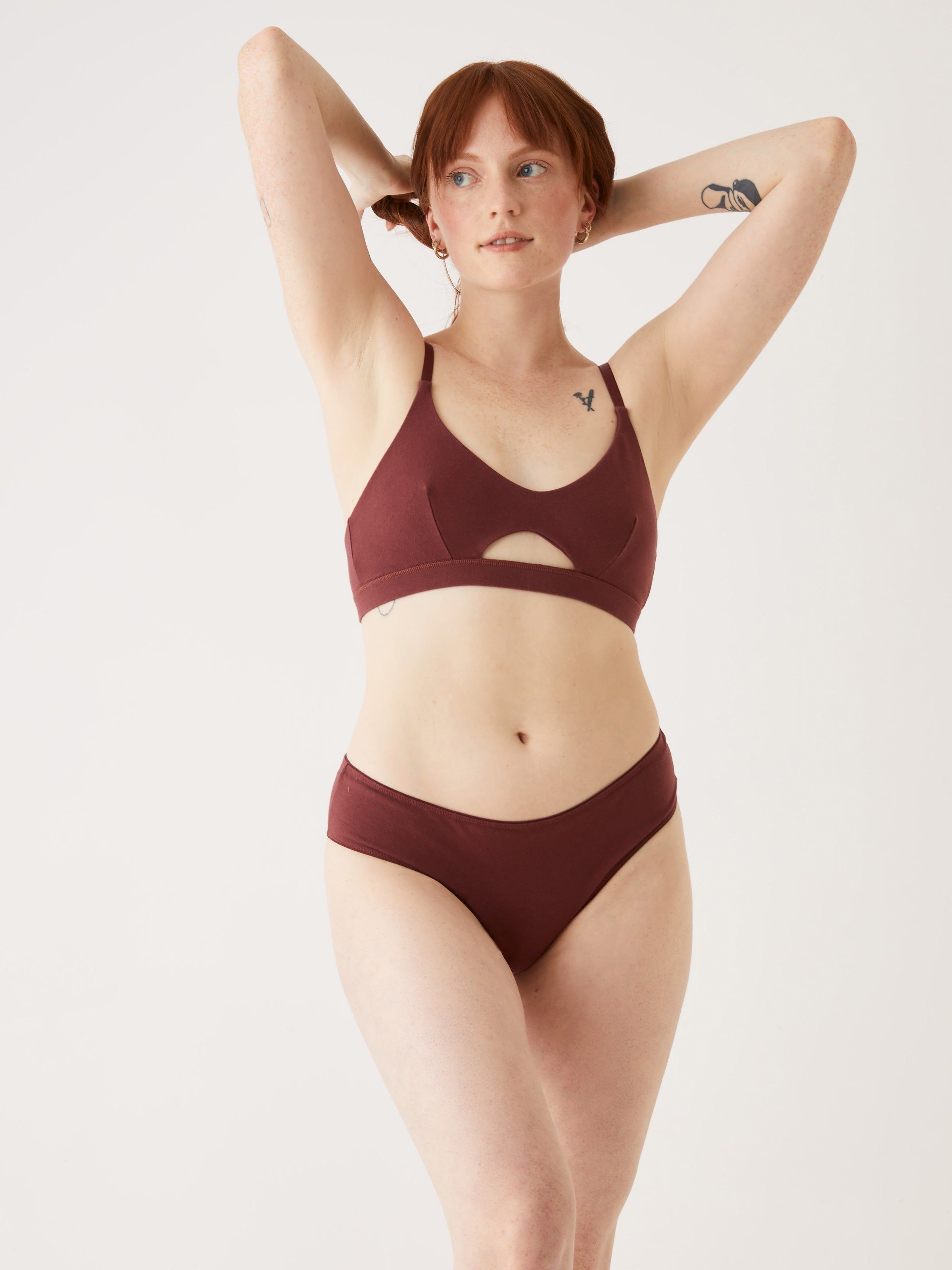 The Organic Cotton Hipster Brief in Dark Red sold by Frank & Oak product image thumbnail 3