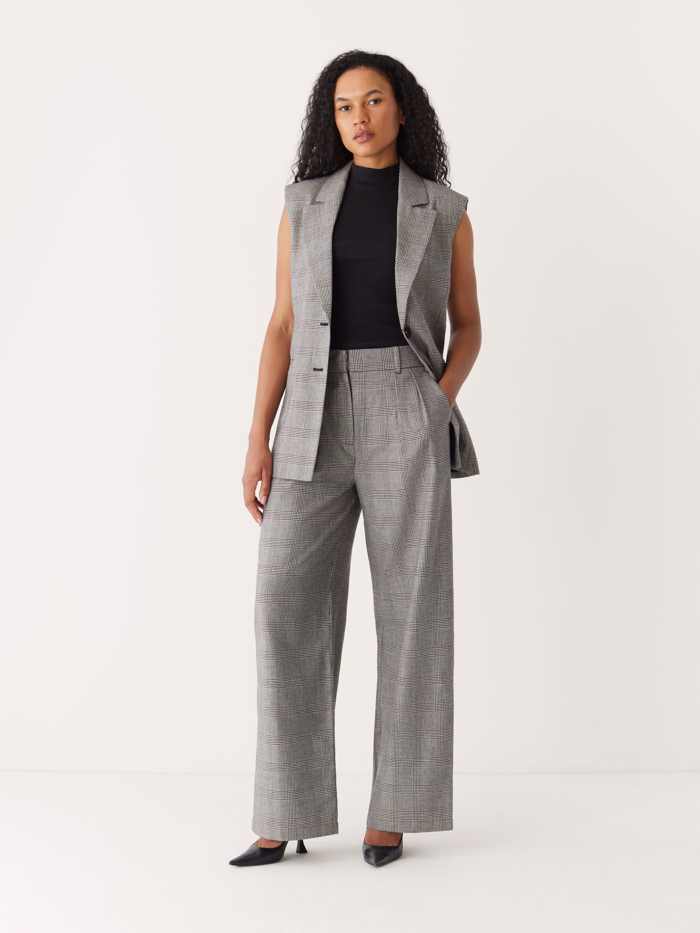 The Emma Ultra Wide Leg Pant in Black sold by Frank & Oak
