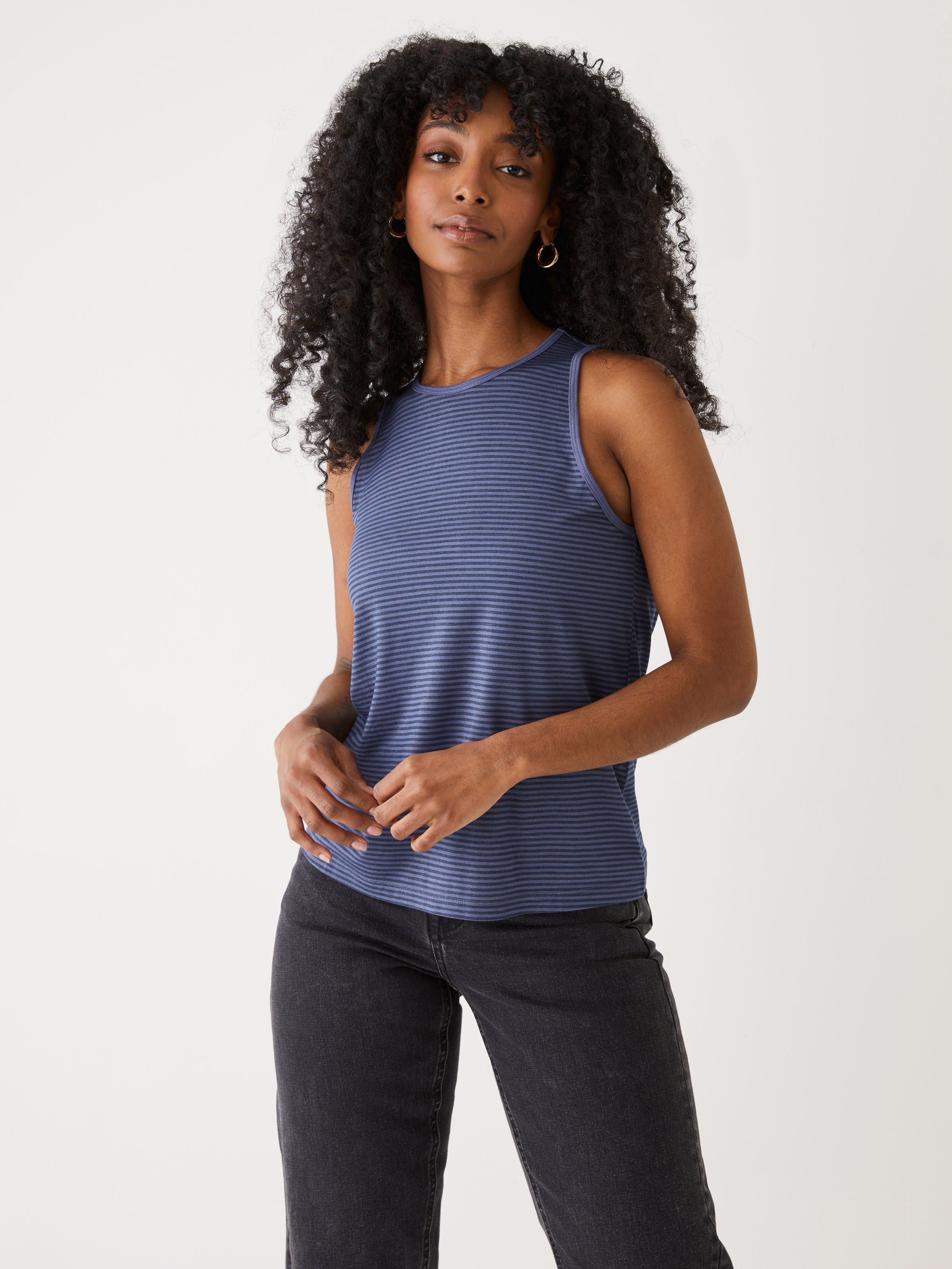 The Supersoft Tank Top in Royal blue sold by Frank & Oak