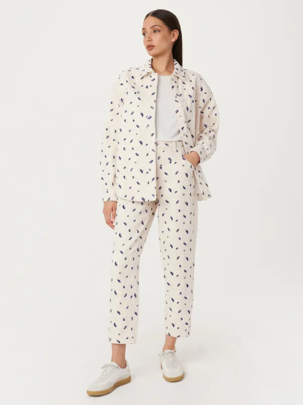 The Linda Floral Balloon Jean in White sold by Frank & Oak