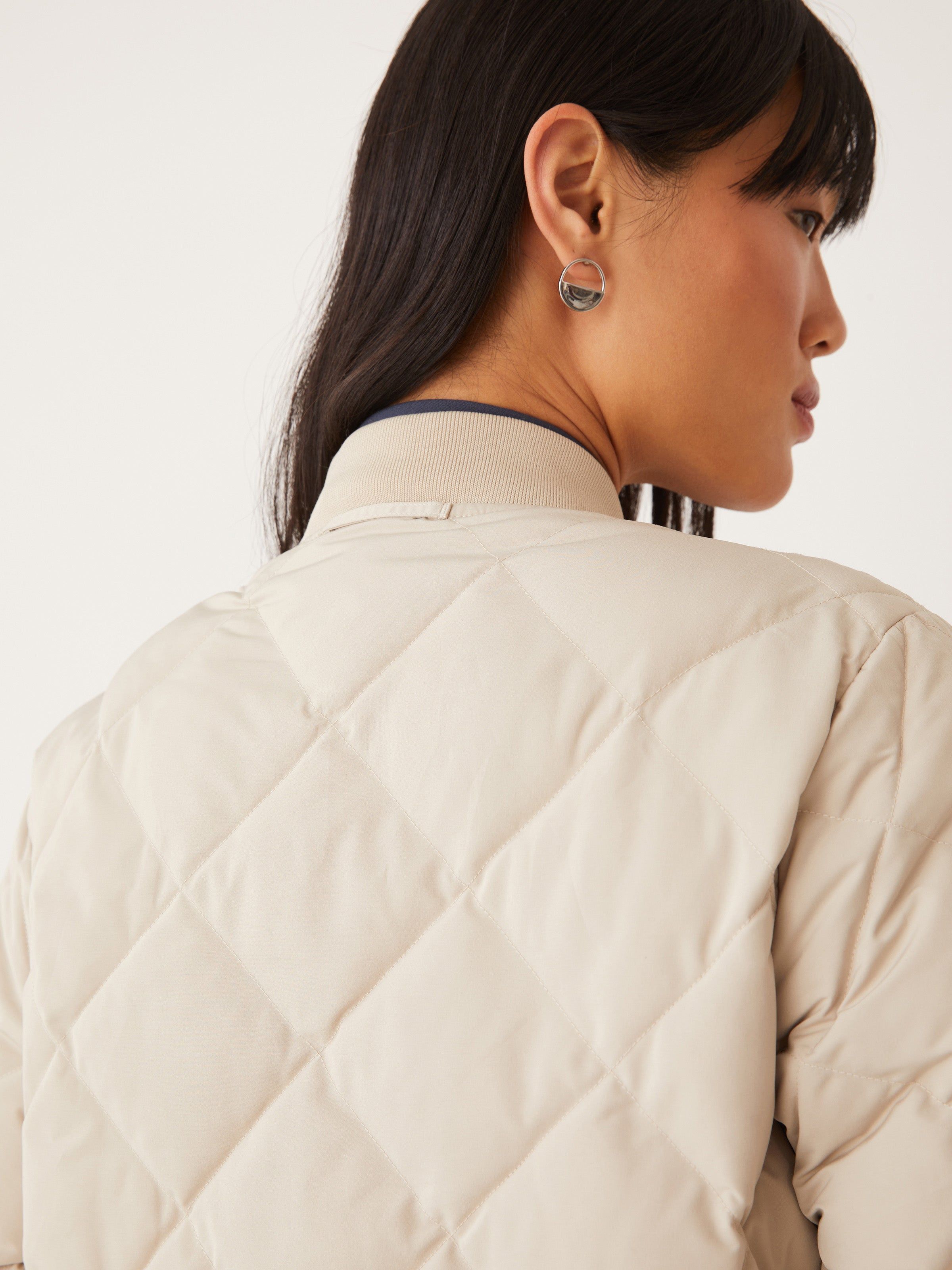 The Skyline Reversible Maxi Bomber in Feather Grey sold by Frank & Oak product image thumbnail 7