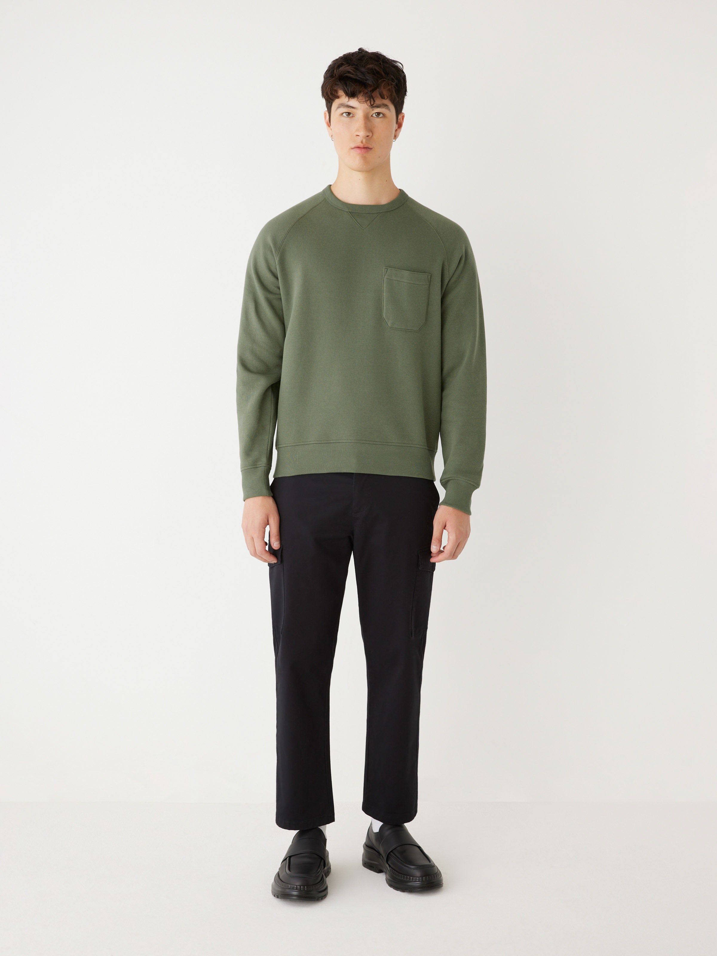 The French Fleece Crewneck in Olive Green sold by Frank & Oak product image thumbnail 4