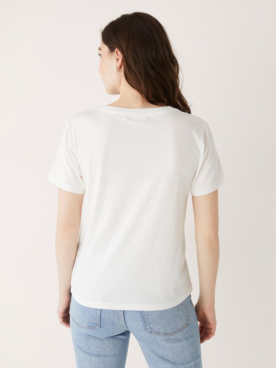 The V-Neck Relaxed T-Shirt in Bright White sold by Frank & Oak product image thumbnail 3