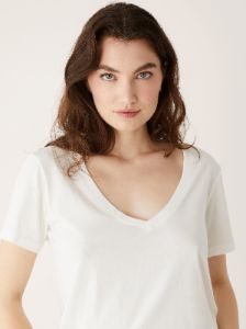 The V-Neck Relaxed T-Shirt in Bright White sold by Frank & Oak