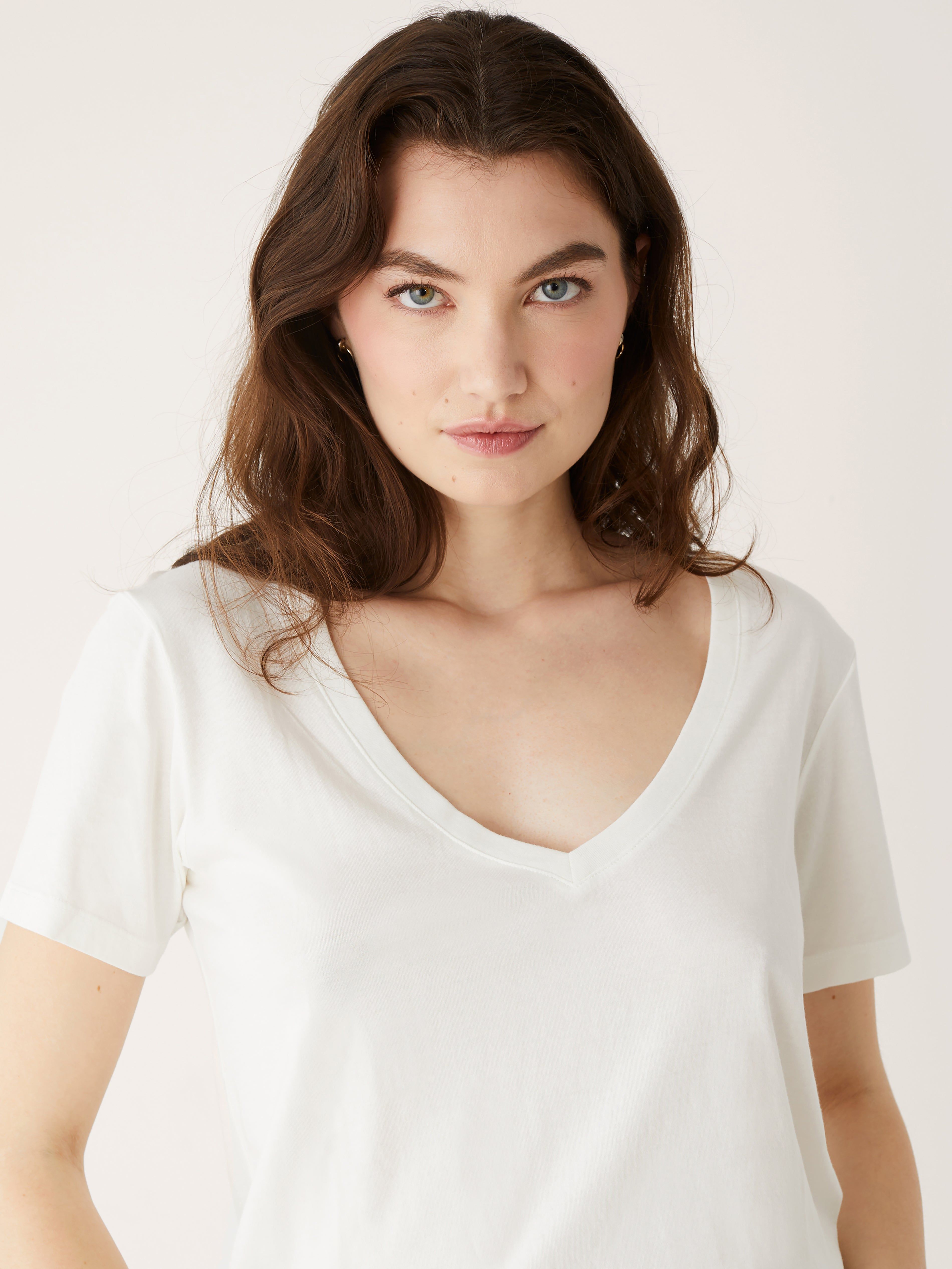 The V-Neck Relaxed T-Shirt in Bright White sold by Frank & Oak product image thumbnail 4