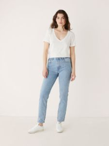 The V-Neck Relaxed T-Shirt in Bright White sold by Frank & Oak