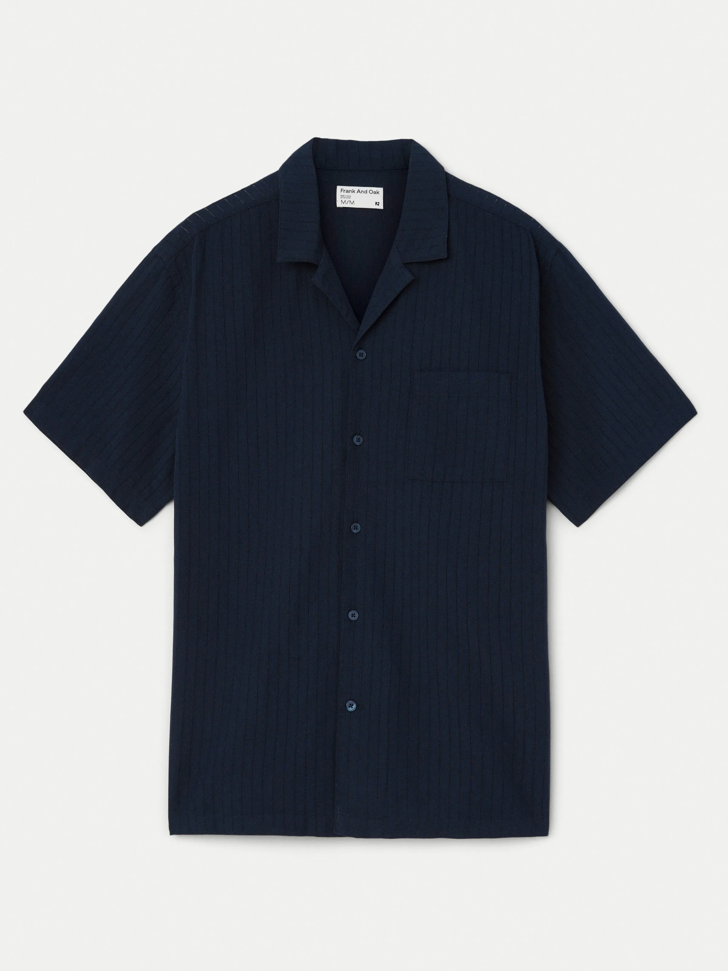 The Textured Camp Collar Shirt in Deep Blue sold by Frank & Oak product image thumbnail 5