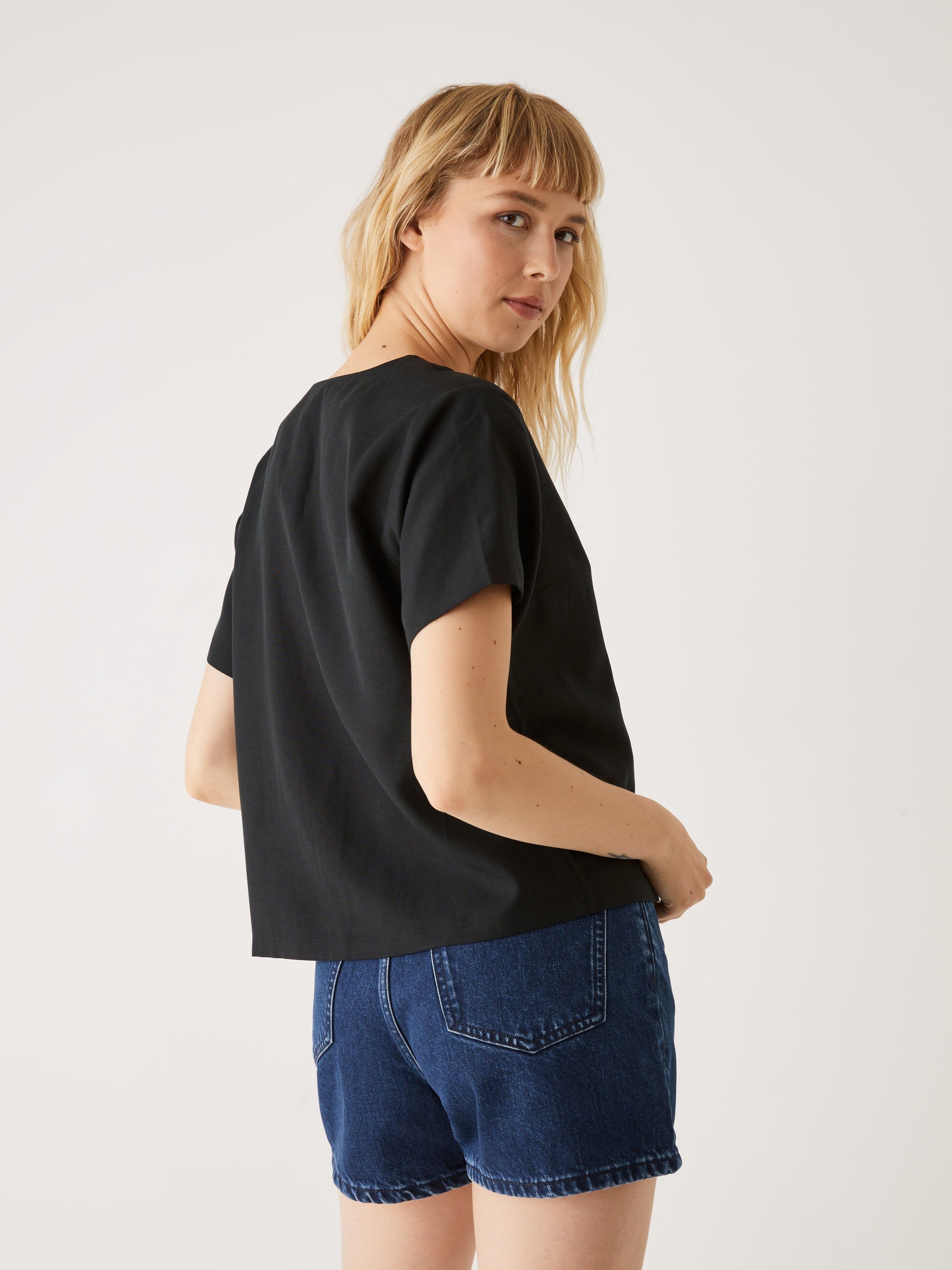 The Tie-Up Blouse in Black sold by Frank & Oak product image thumbnail 3