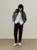 The Skyline Reversible Bomber in Ash Blue sold by Frank & Oak