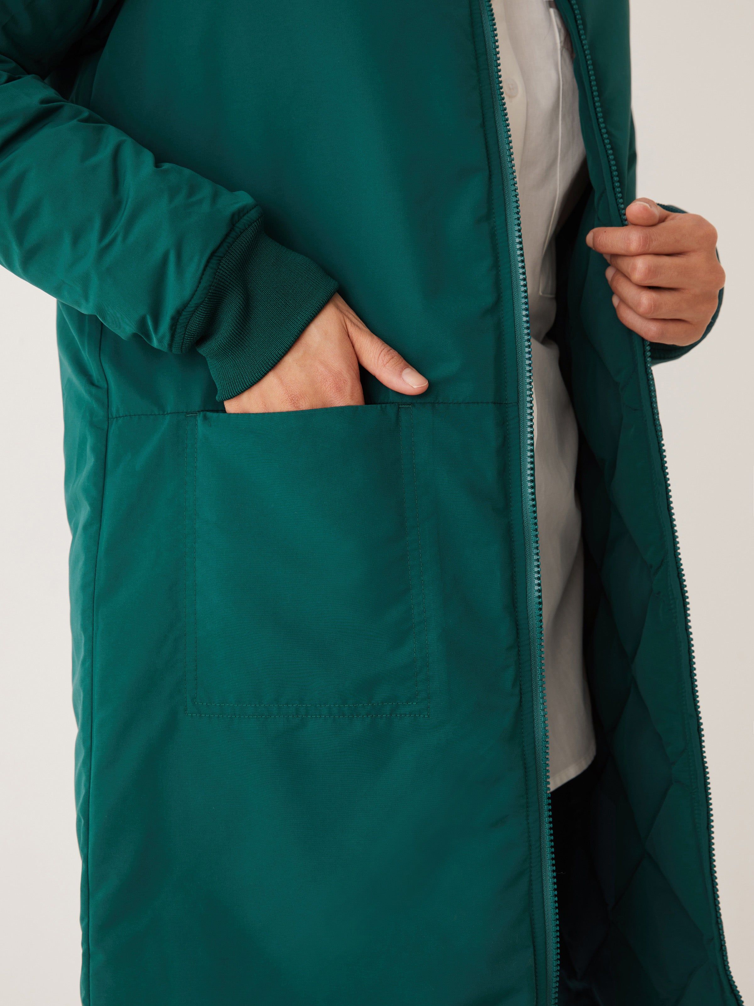 The Skyline Reversible Maxi Bomber in Deep Teal sold by Frank & Oak product image thumbnail 7