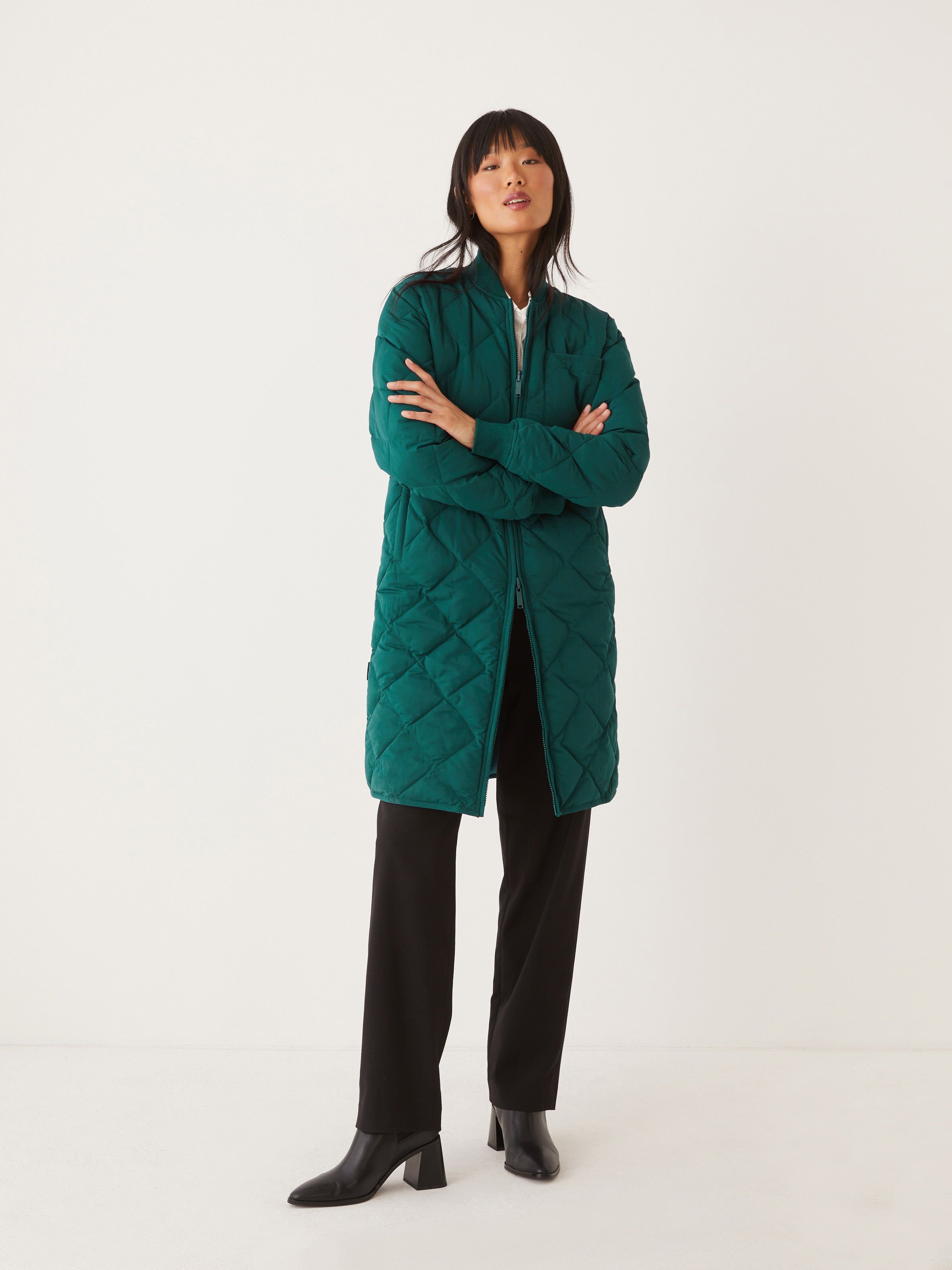 The Skyline Reversible Maxi Bomber in Deep Teal sold by Frank & Oak product image thumbnail 4
