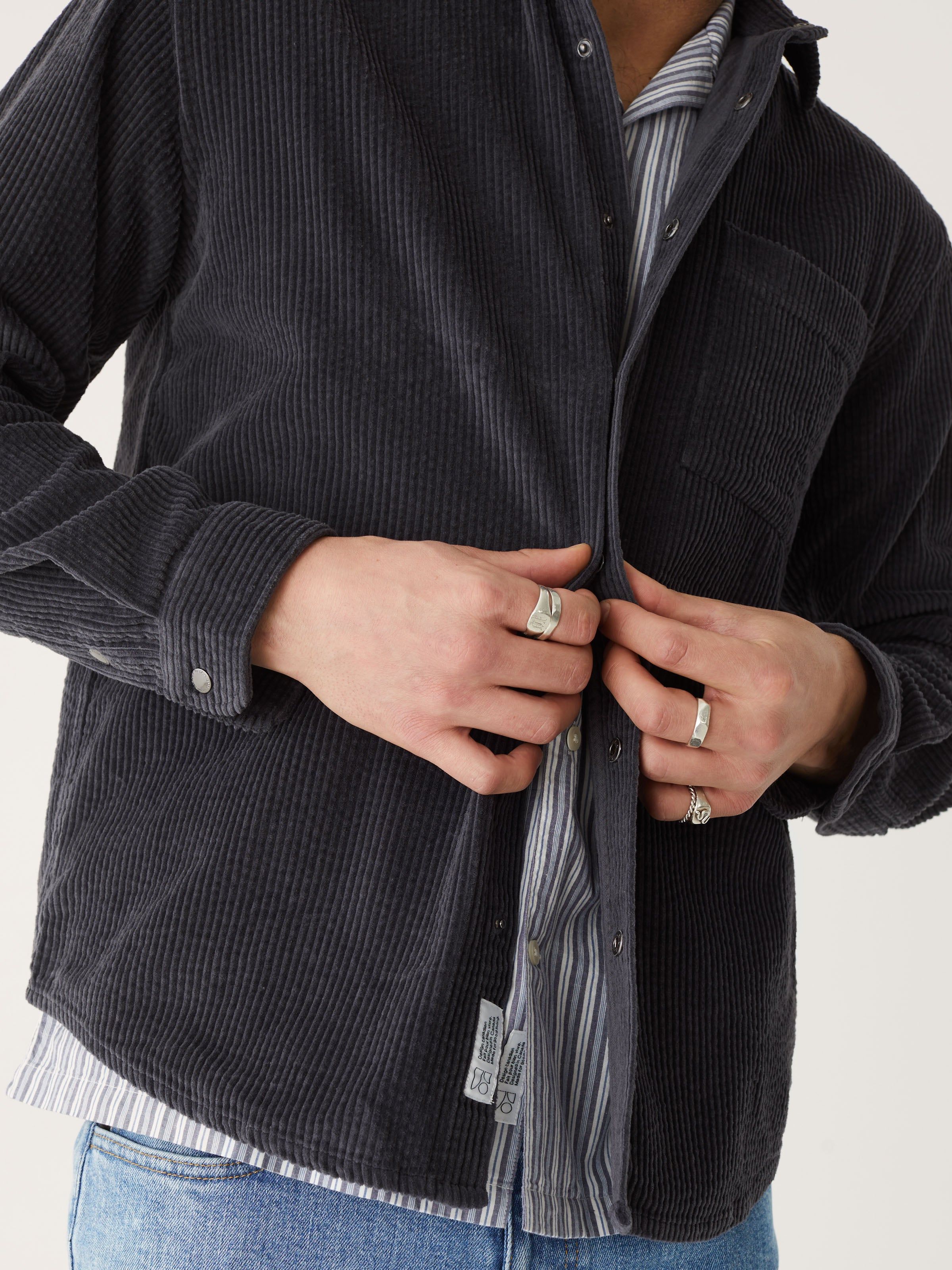 The Corduroy Shirt in Charcoal sold by Frank & Oak product image thumbnail 4