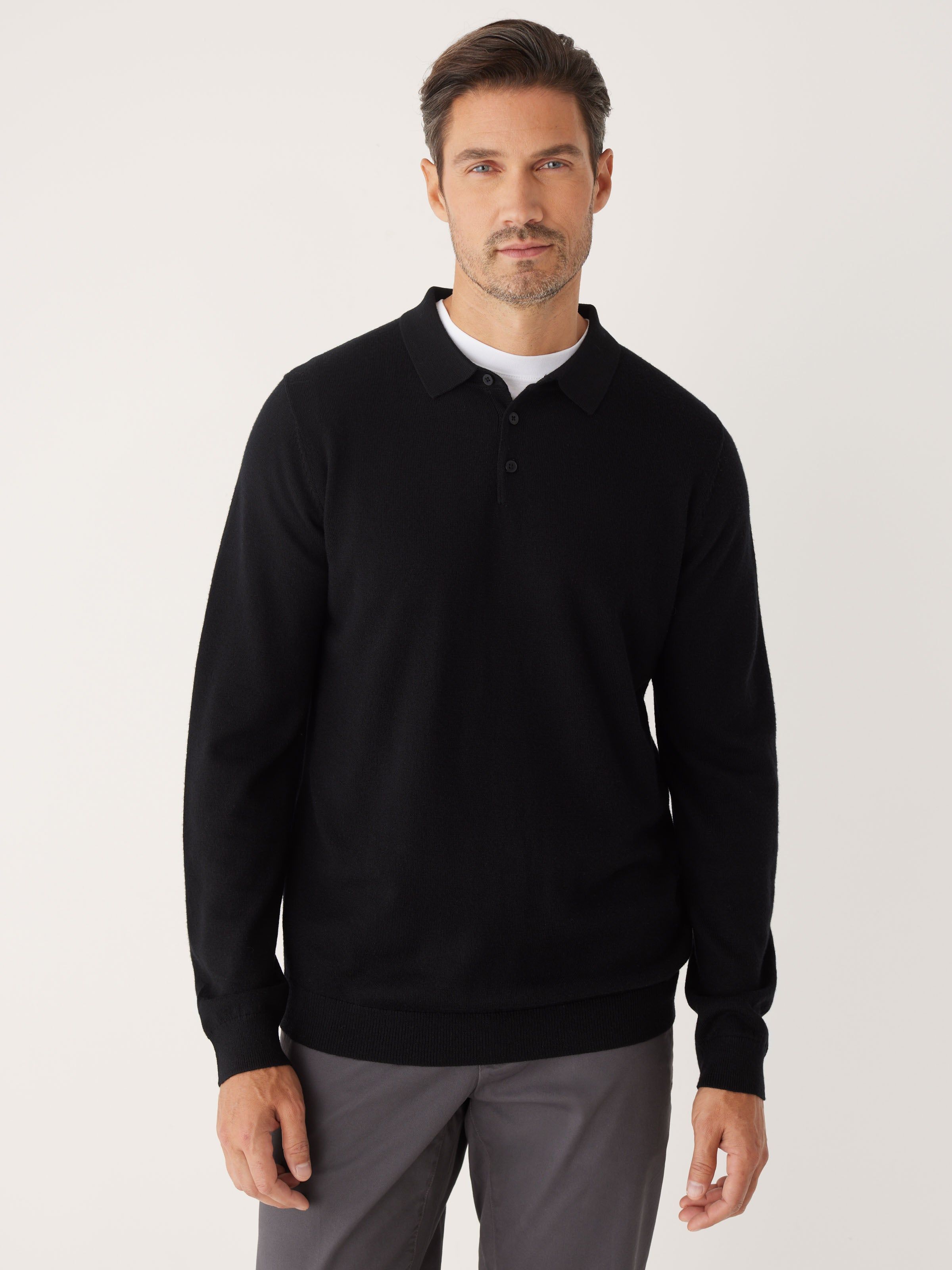 The Merino Polo Sweater in Steel Blue sold by Frank & Oak product image thumbnail 5