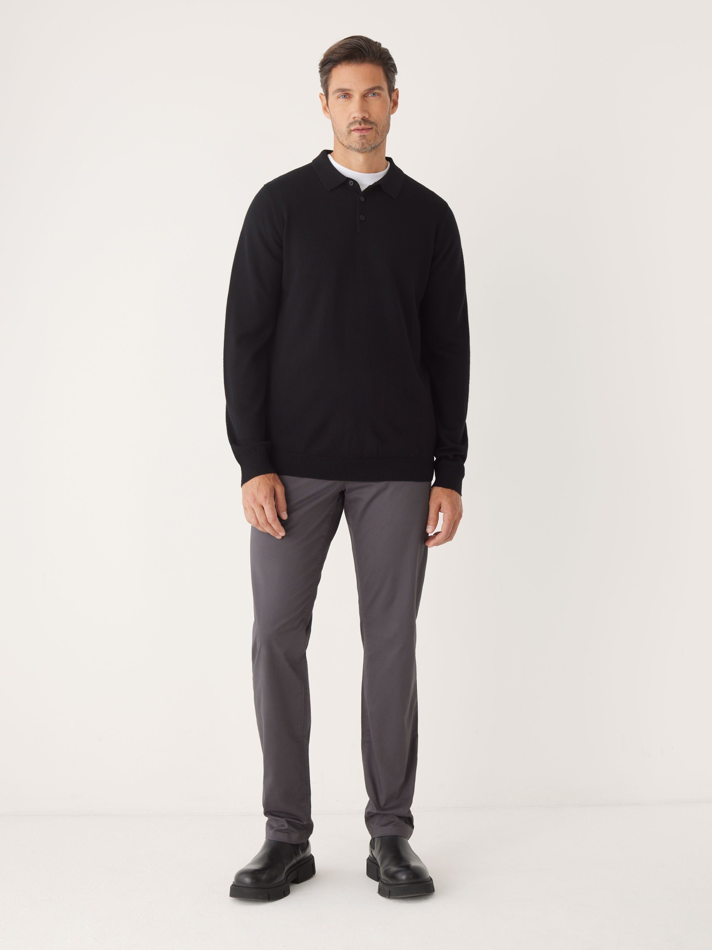 The Merino Polo Sweater in Steel Blue sold by Frank & Oak product image thumbnail 3