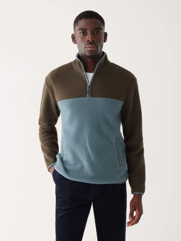 The Axis Colour Block Pullover in Storm Blue sold by Frank & Oak