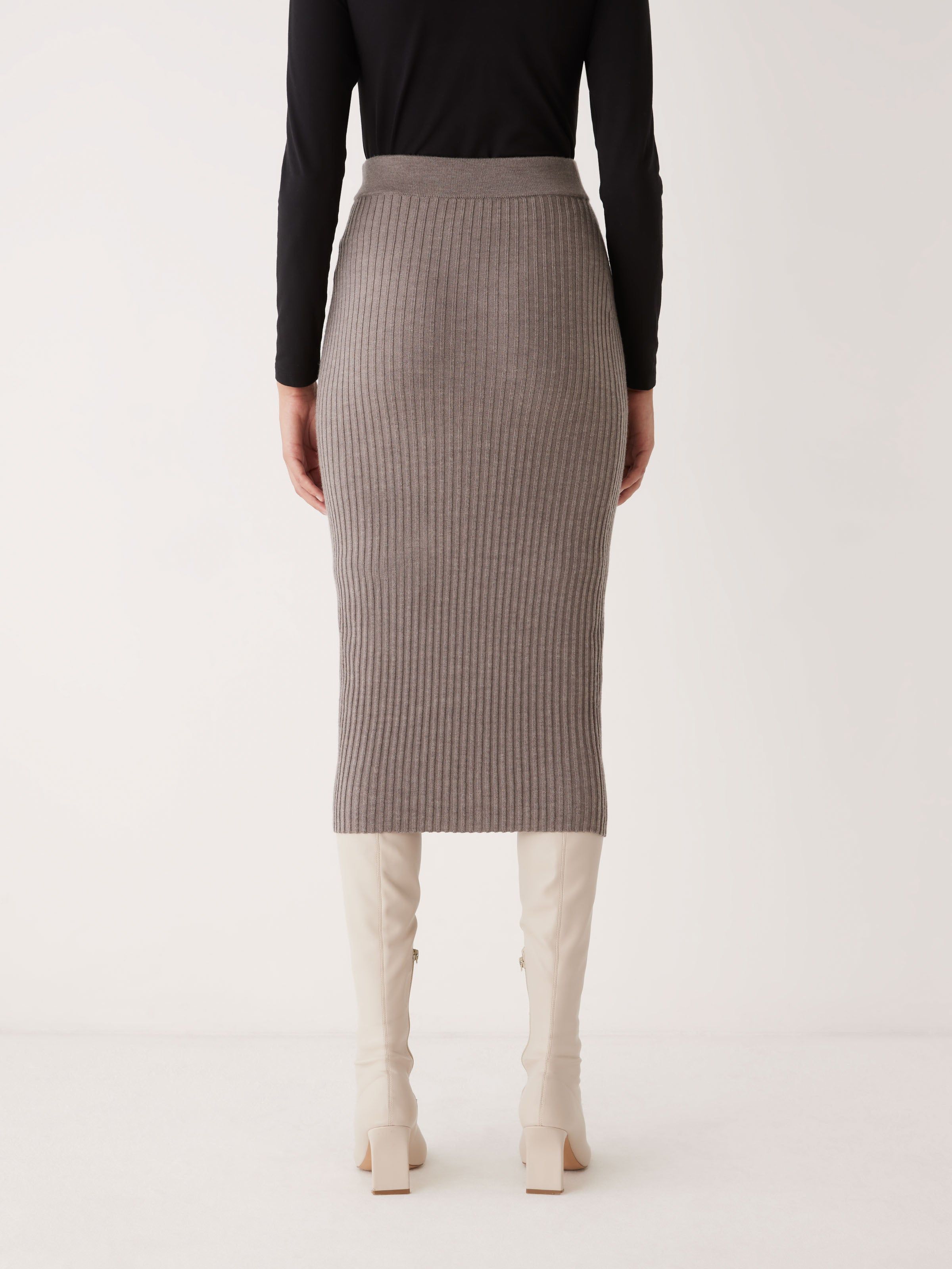 The Merino Sweater Skirt in Beige Grey sold by Frank & Oak product image thumbnail 3