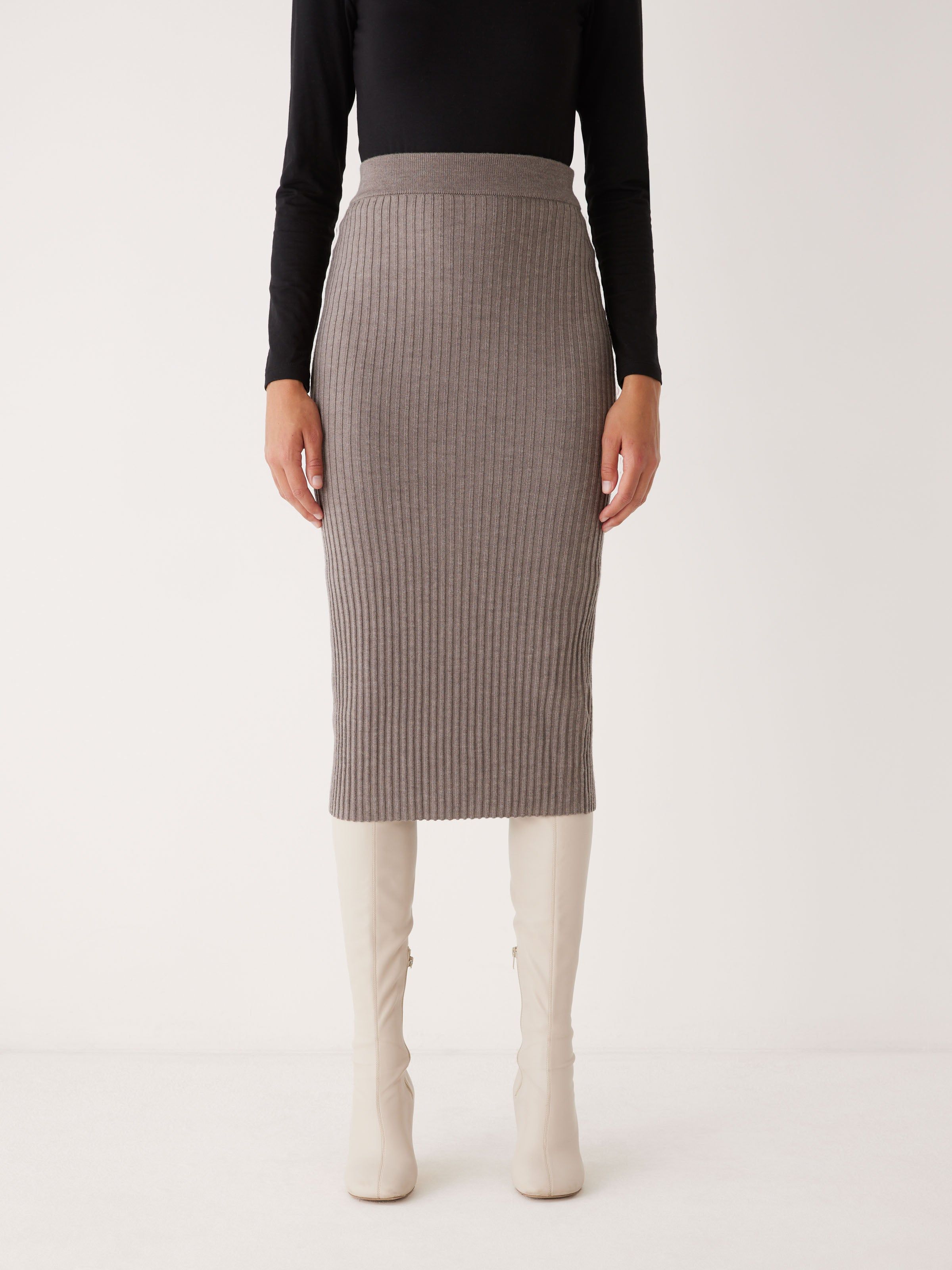 The Merino Sweater Skirt in Beige Grey sold by Frank & Oak product image thumbnail 2