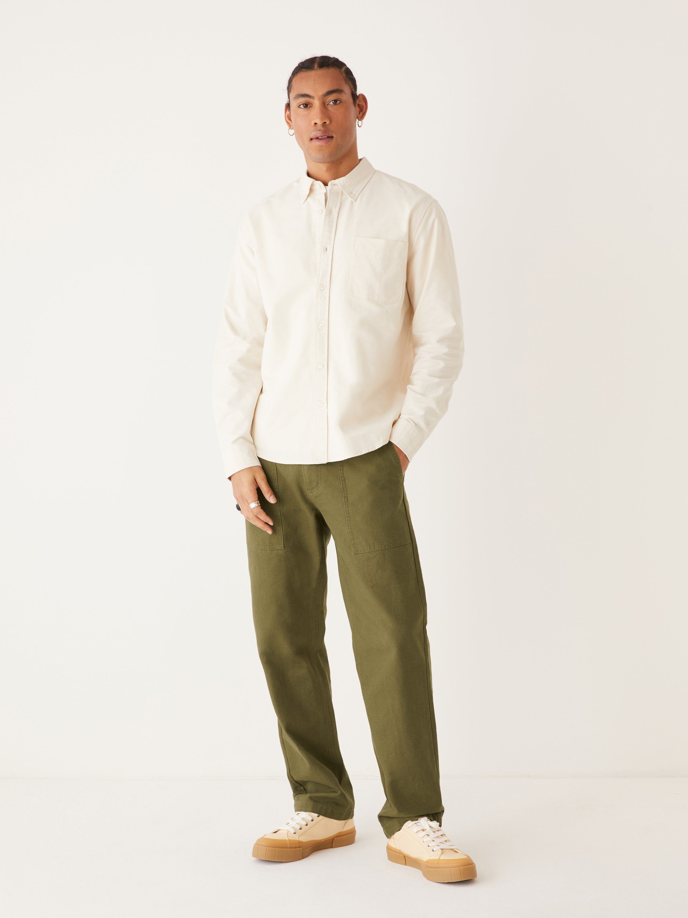 The Jasper Boxy Fit Shirt in White sold by Frank & Oak product image thumbnail 2