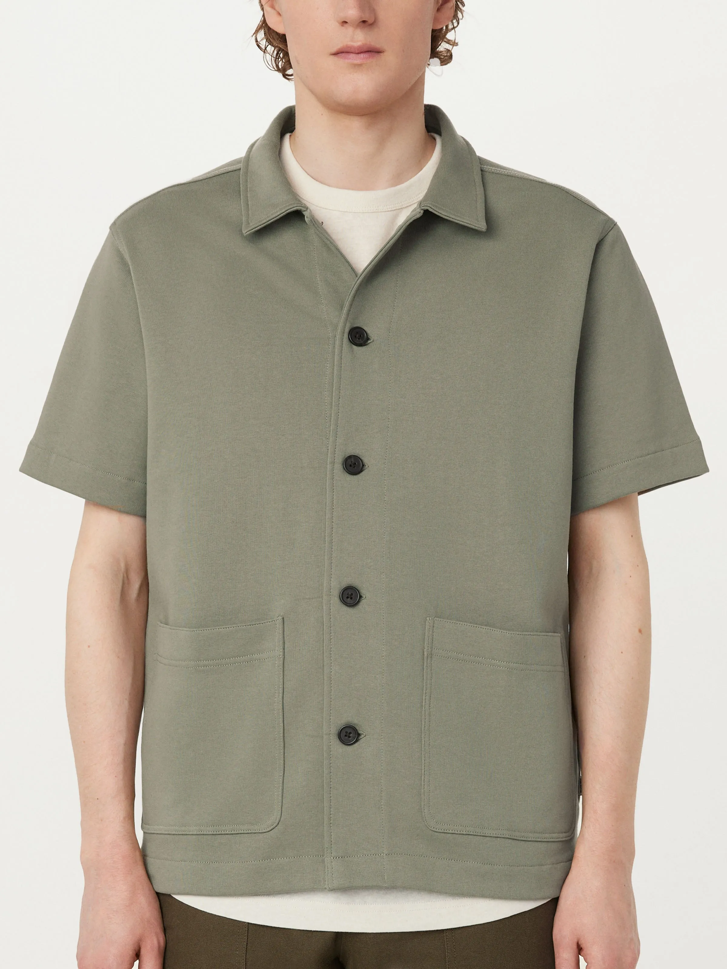 The Short Sleeve Overshirt in Vetiver Green sold by Frank & Oak product image thumbnail 3