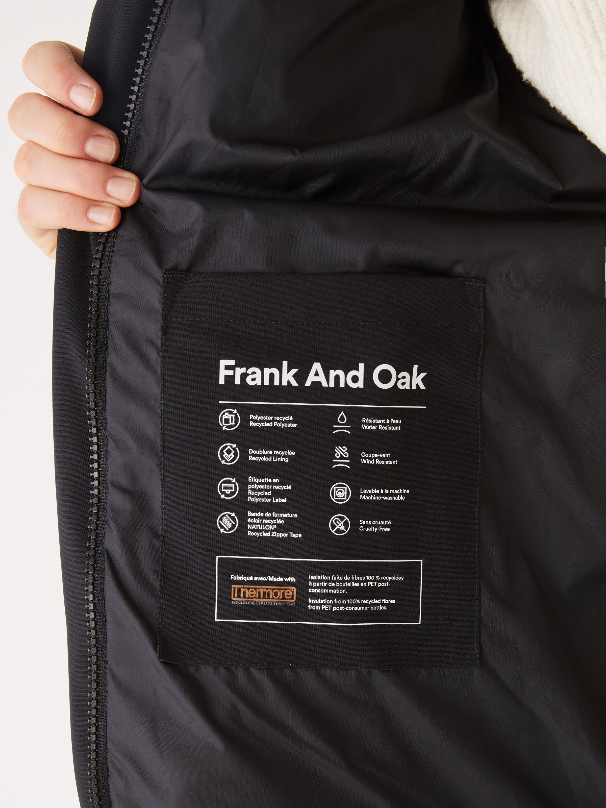 The Lykke Puffer Coat in Black sold by Frank & Oak product image thumbnail 7
