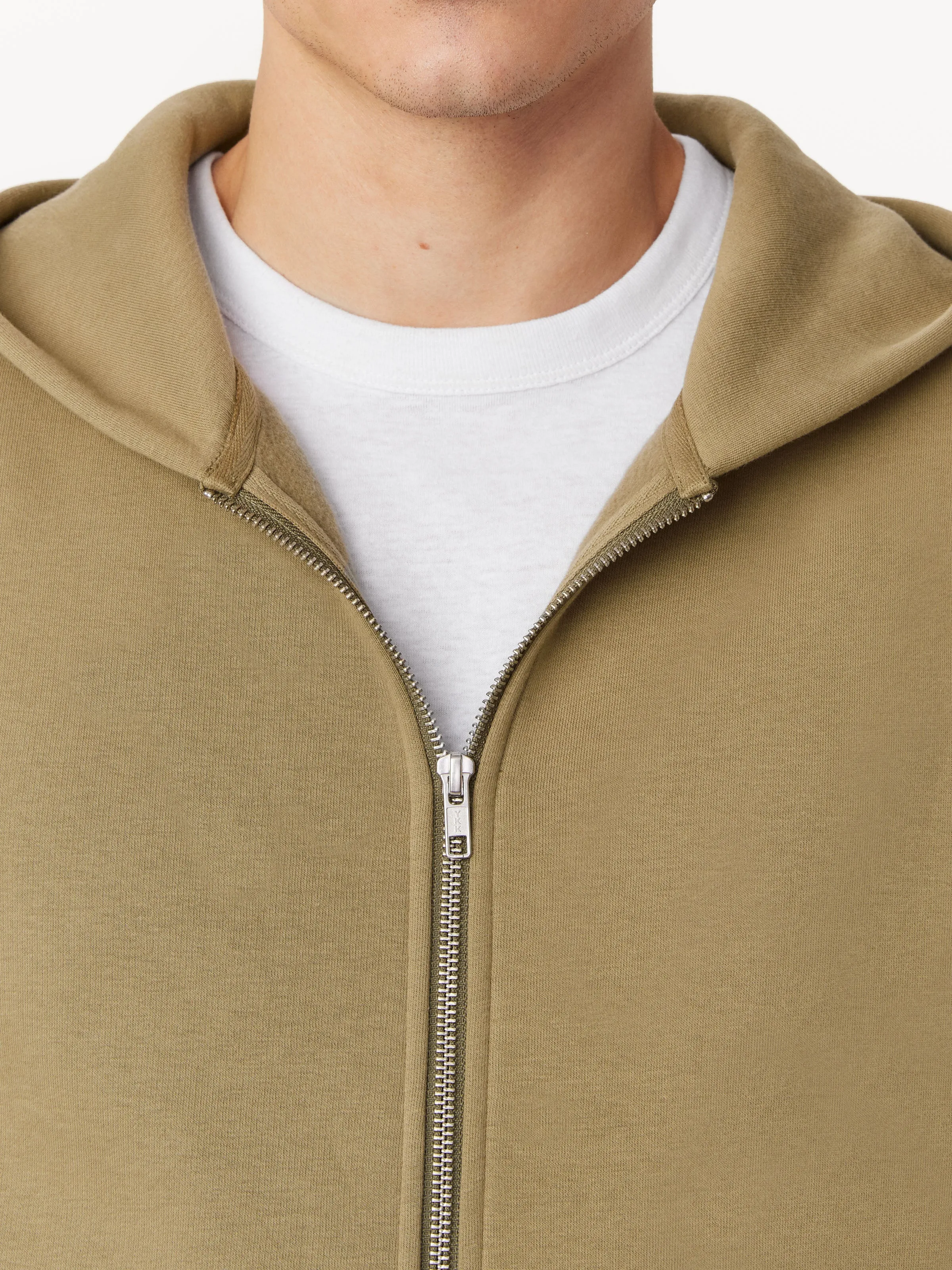 The Zip Up Fleece Hoodie in Khaki sold by Frank & Oak product image thumbnail 5